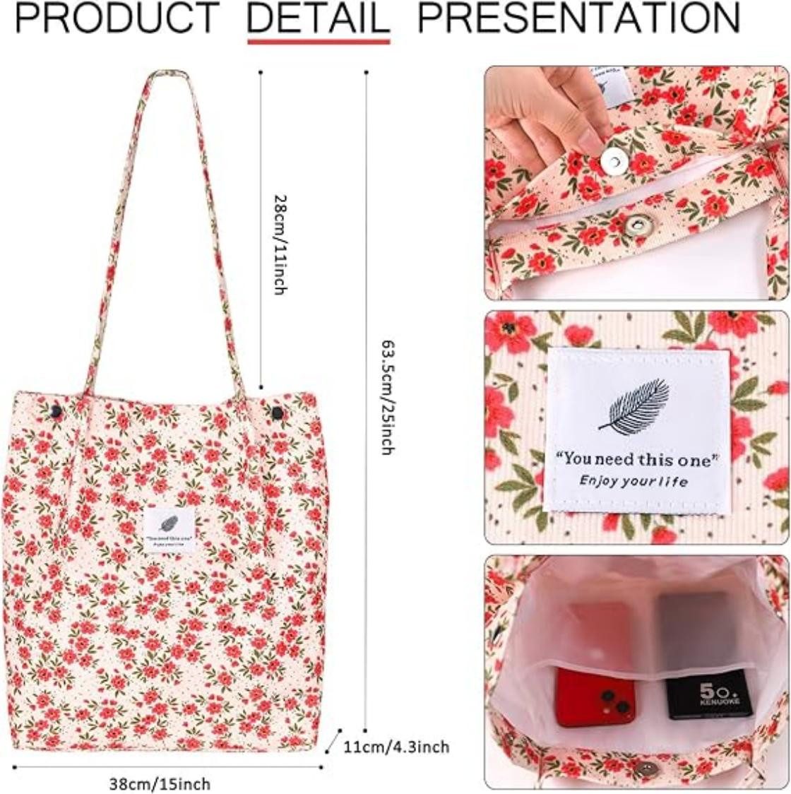 Coonoor Schultertasche Damen Grosse Kapazität Canvas günstig online kaufen