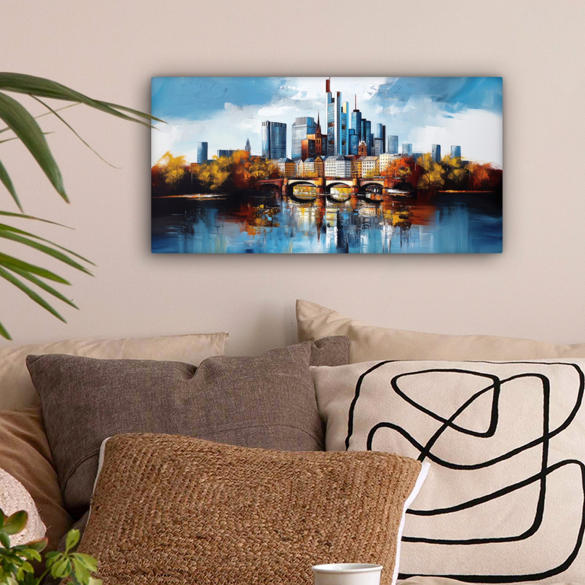 OneMillionCanvasses® Leinwandbild Panorama Bäume Frankfurt - günstig online kaufen