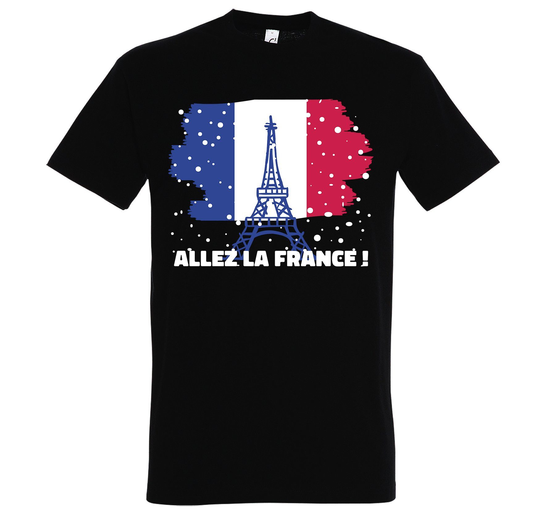 Youth Designz T-Shirt Allez La France Herren Shirt mit trendigem Frontprint Schwarz