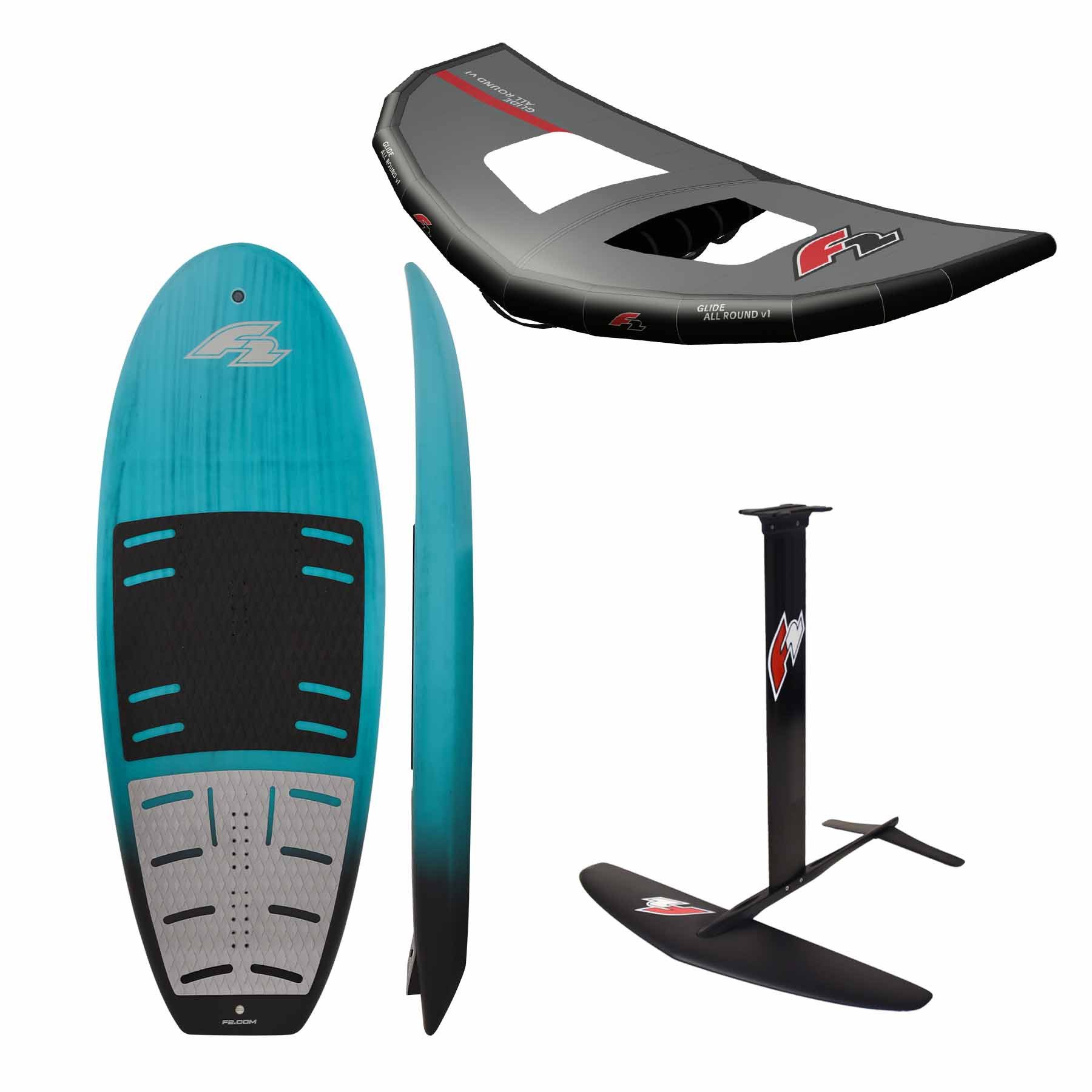 F2 Kiteboard F2 Set Foilboard Glide Surf Team 35L + Allround Foil 1700 + Wing 4qm
