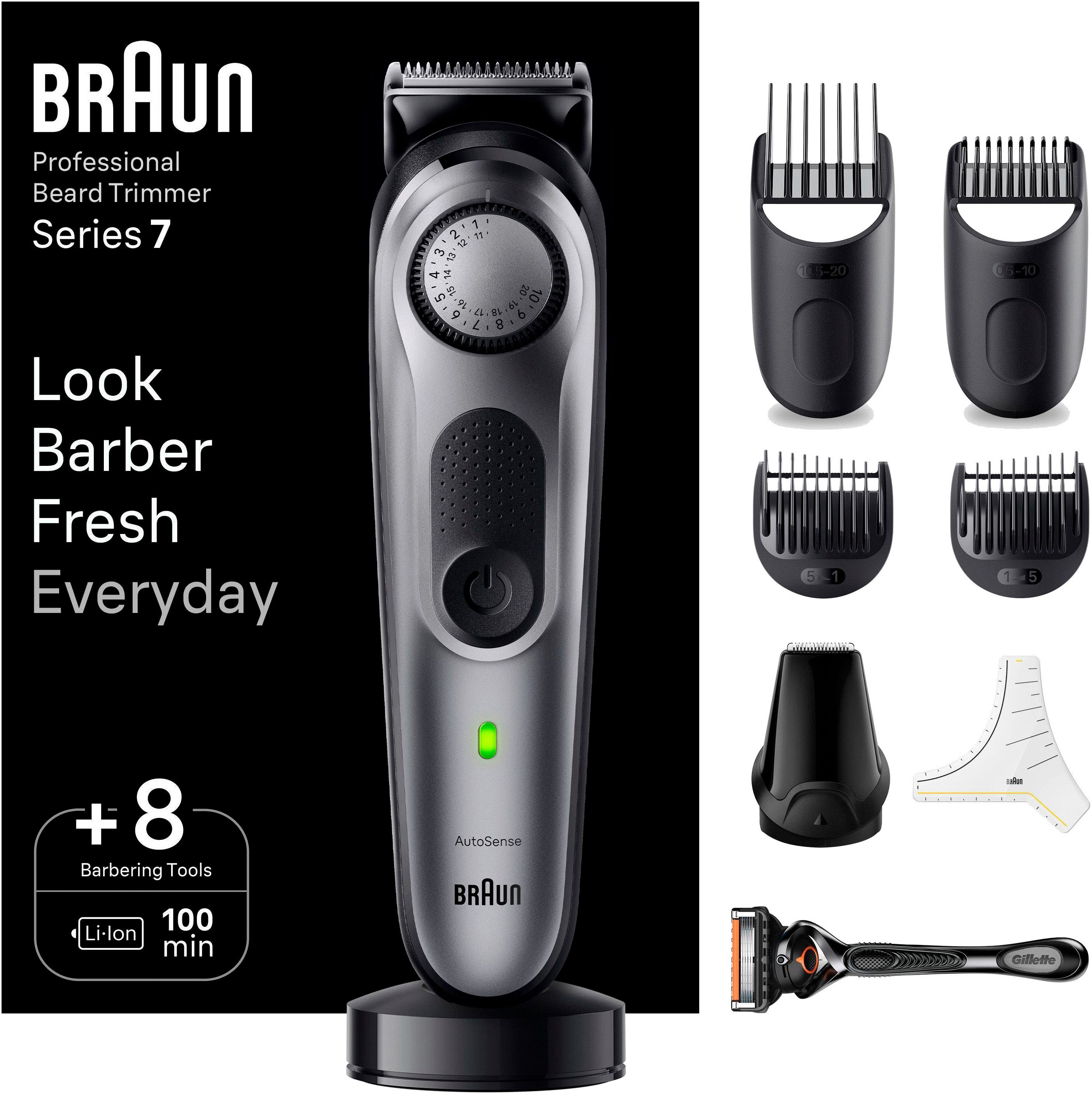 Braun Haarschneider Barttrimmer BT7420, 40 Einstellungen, Wasserdicht
