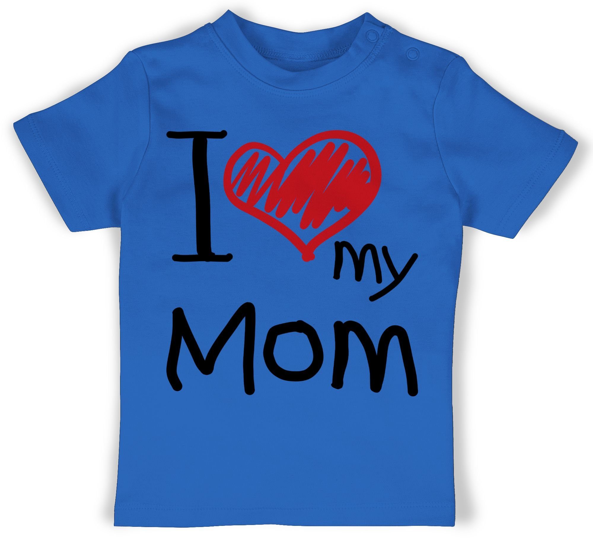 Shirtracer T-Shirt I love my Mom schwarz Muttertagsgeschenk 1 Royalblau