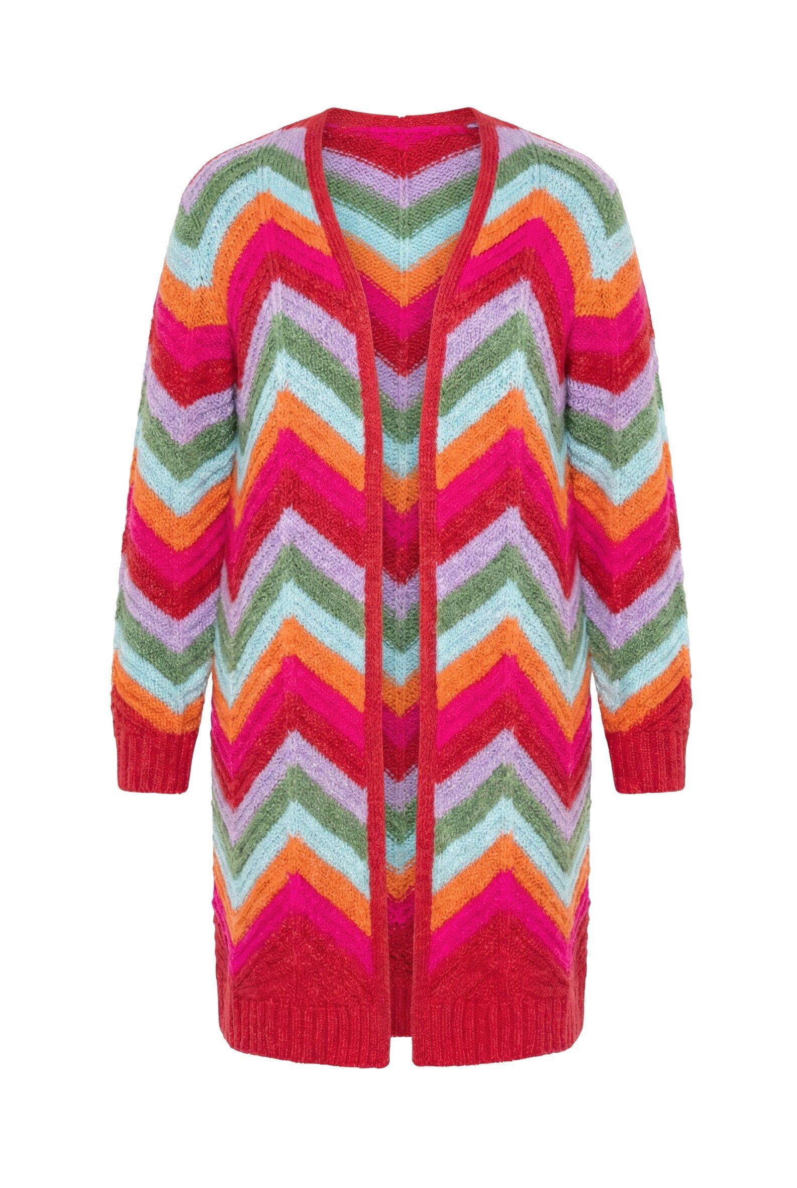 Angel of Style Strickjacke Strickjacke lange und gerade offene Form