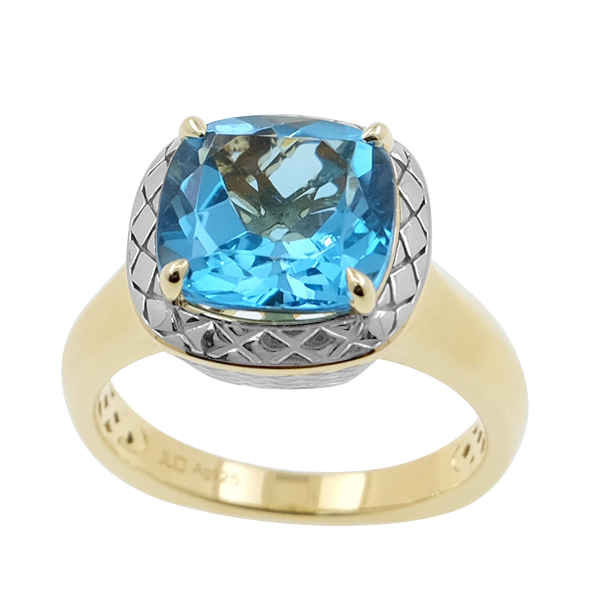 Cavill Solitärring Marambaia-Topas Ring 4,55 ct, 925 Silber vergoldet, blauer Edelstein (1-tlg)