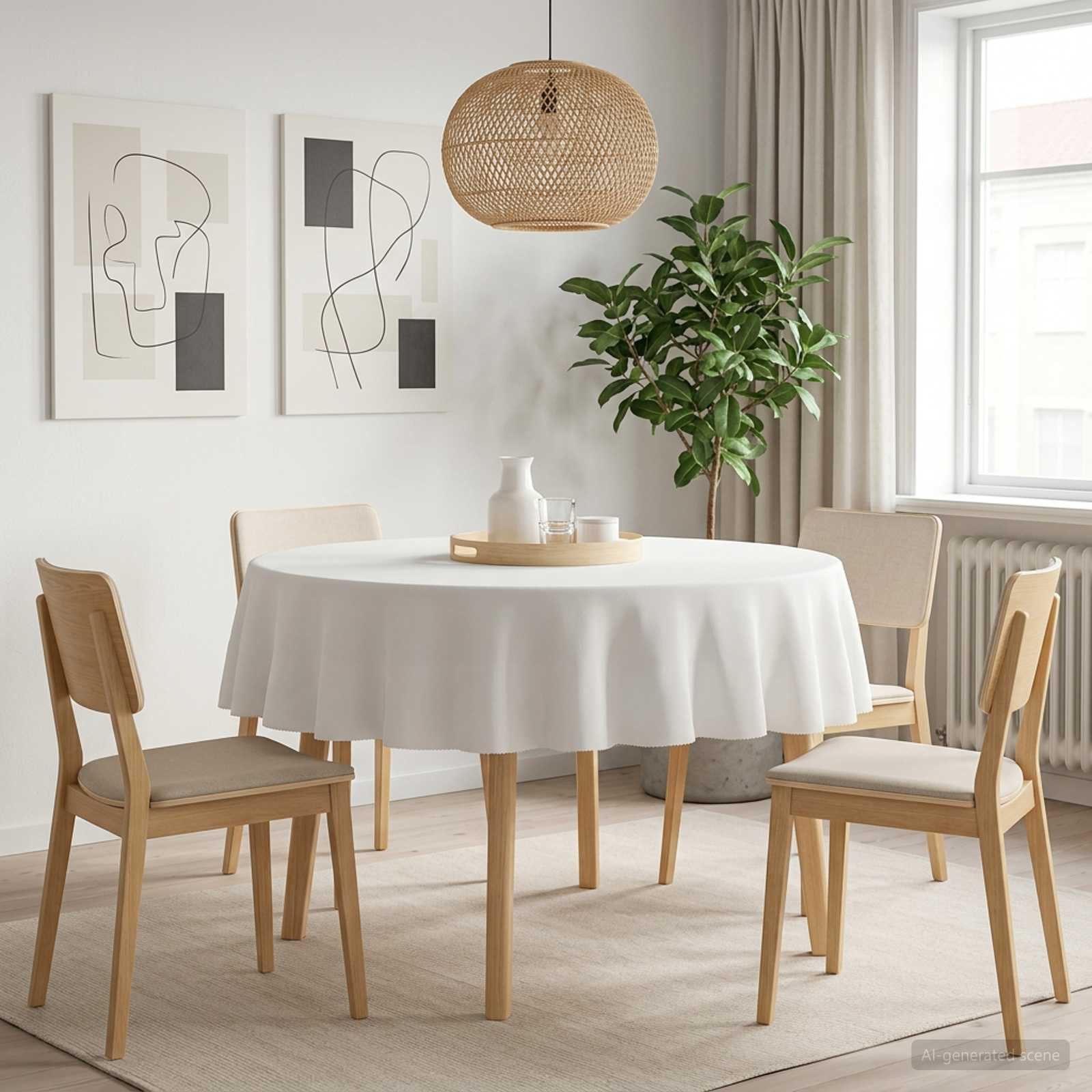 vidaXL Stehtischhusse Tischdecke 5 stk. Rund Weiß Ø 180 cm Polyester