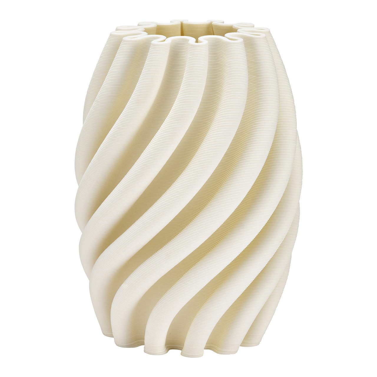 Wurm Dekovase Wurm, 3D gedruckte Vase aus Keramik Weiß (B/H/T) 14x19x14cm, 10042658 (1 St)