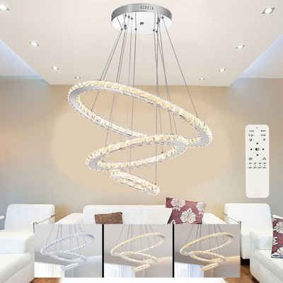 oyajia Deckenleuchte LED Kristall Deckenlampe Dimmbare, Moderne Pendelleuchte Oval Design, LED fest integriert, Höhenverstellbar Kronleuchter Lampe, für Wohnzimmer Schlafzimmer Hotel