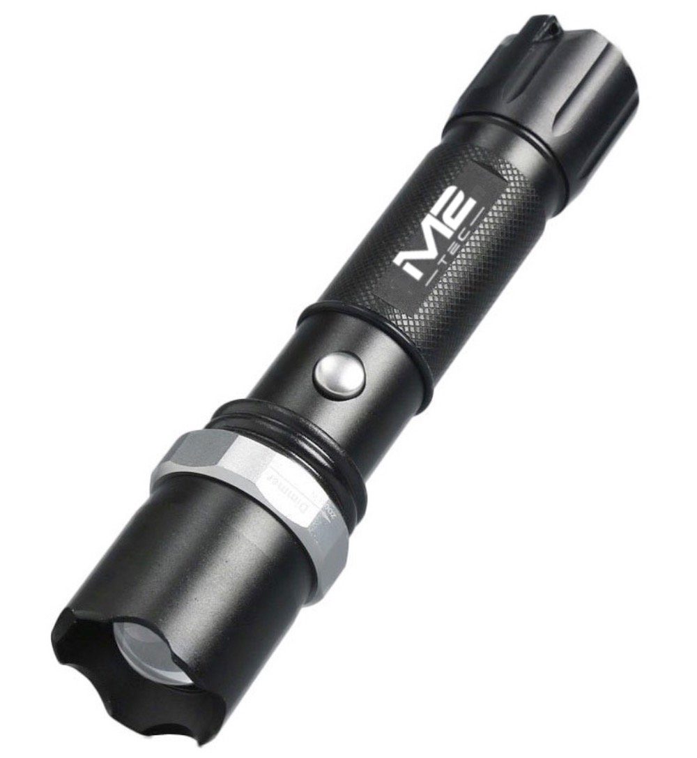 Akkus), M2-Tec 1 Taschenlampe 2x Akku, LED inkl. (Inhalt, 1-St., Wasserfest Taschenlampe 2 007 Aluminiumgehäuse,