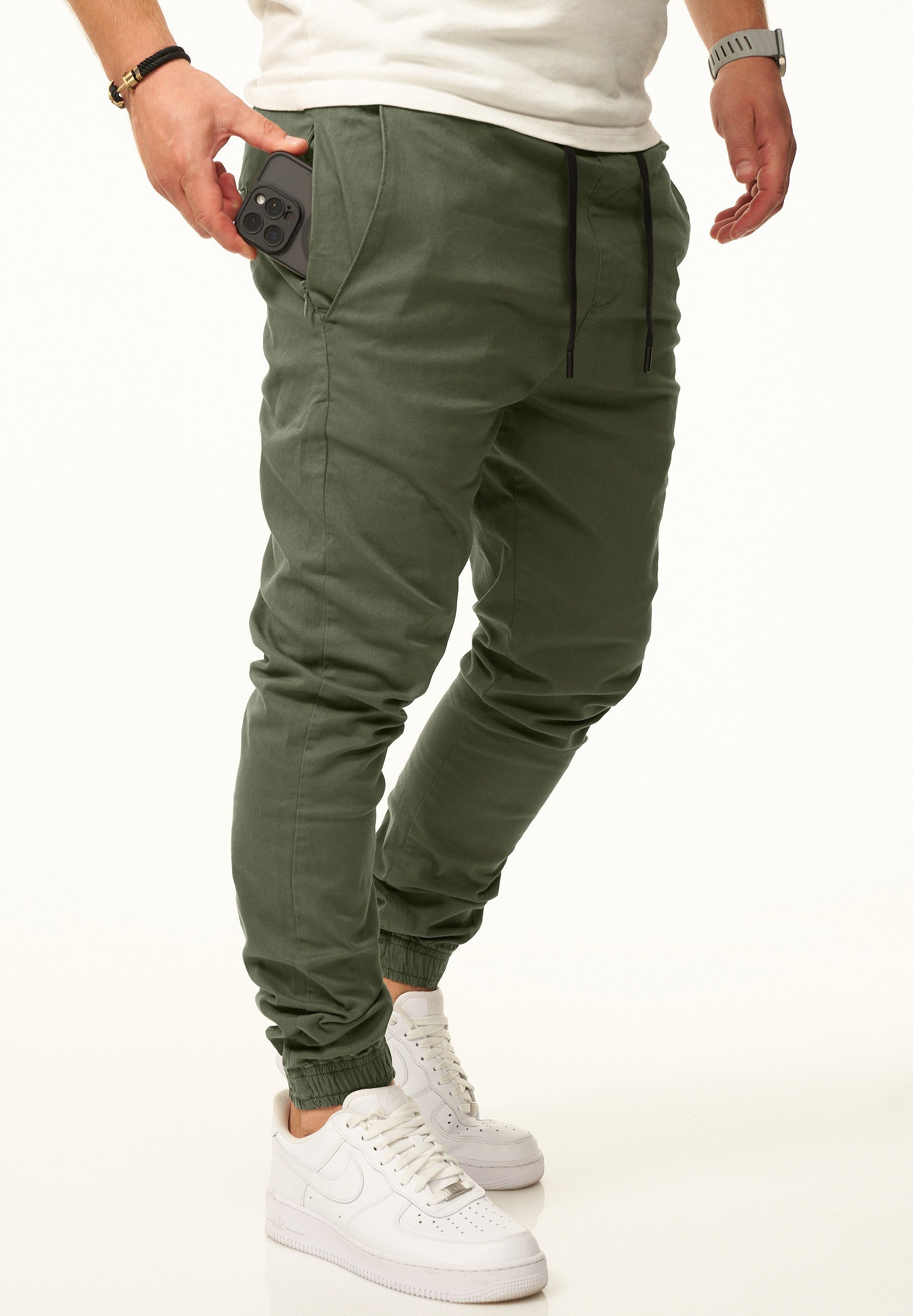 DAILY COTTON Chinohose als Jogger Jeans Freizeithose mit Gummibund Stoffhose im Regular-Fit mit Extra Save-Pocket – Bild 4 von 5