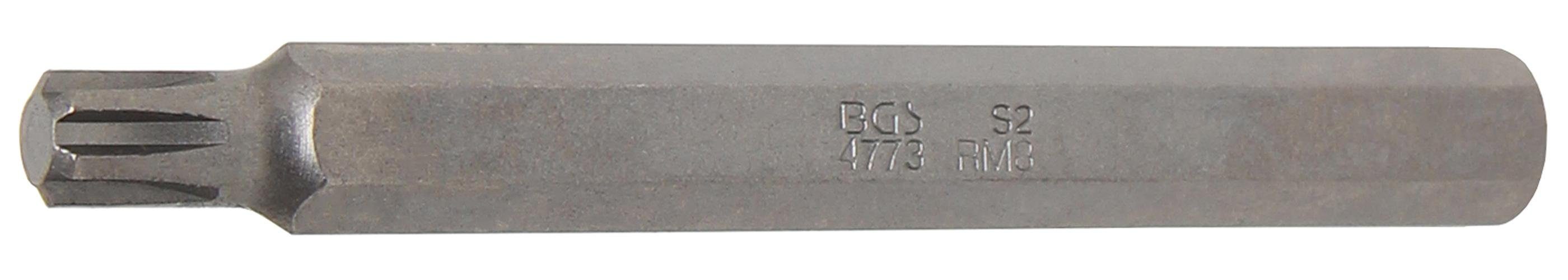 Keil-Profil M8 mm, (3/8), BGS mm Antrieb Außensechskant technic 100 Bit, Bit-Schraubendreher Länge (für RIBE) 10