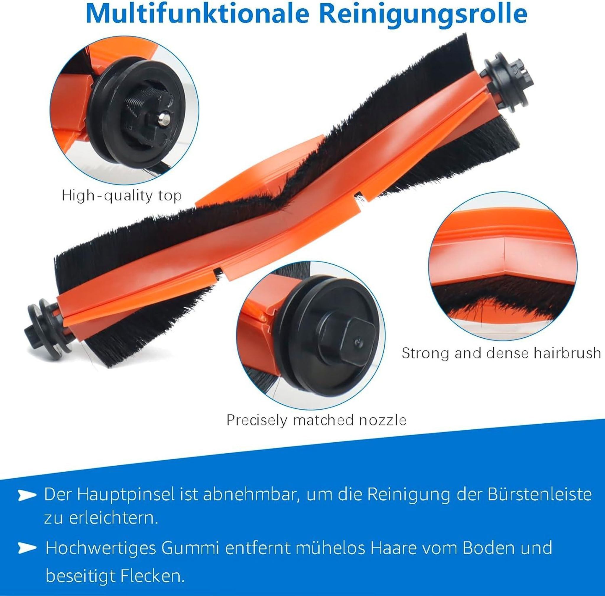 FELIXLEO Gardinenbefestigungen Ersatzteile 21tlg. Zubehör für Xiaomi X20+ X10+ Ersatzteile Bürsten Filter Beutel, (1-St)