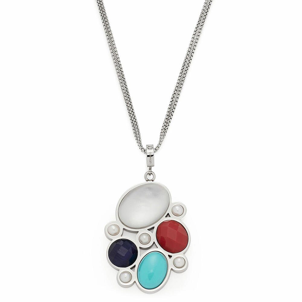 LEONARDO Edelstahlkette Como Catseye sil...