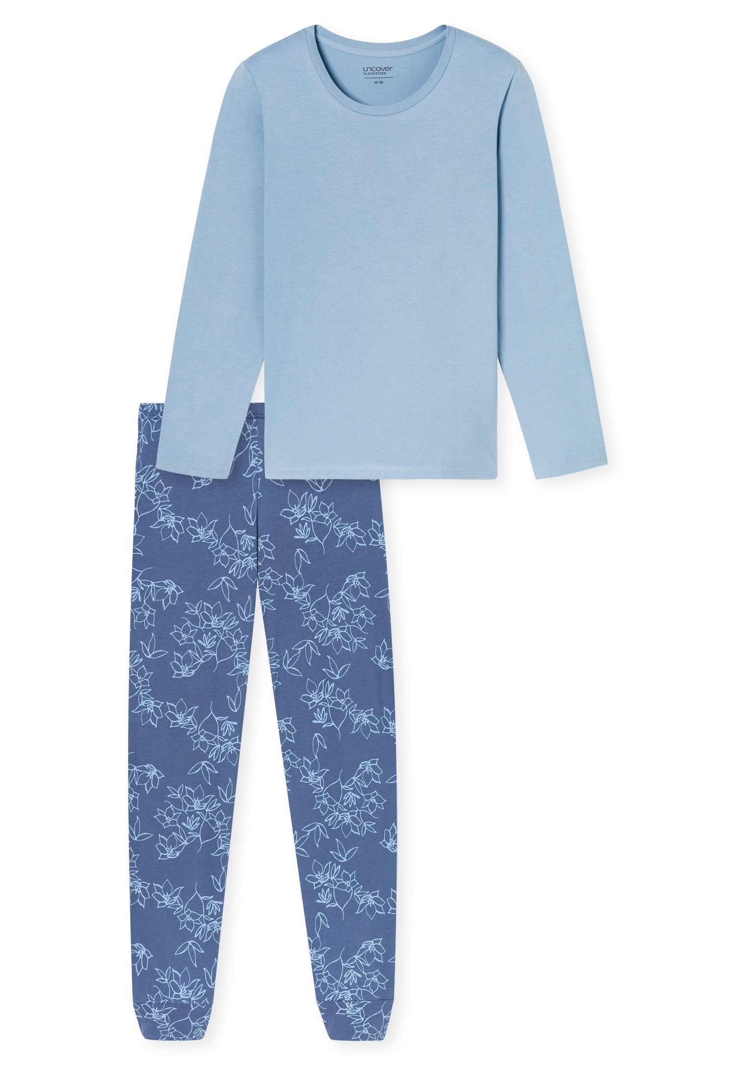 uncover by SCHIESSER Schlafanzug Uncover Nightwear (2 tlg) Baumwolle, Single Jersey-Qulität, langärmelig, bequem, atmungsaktiv