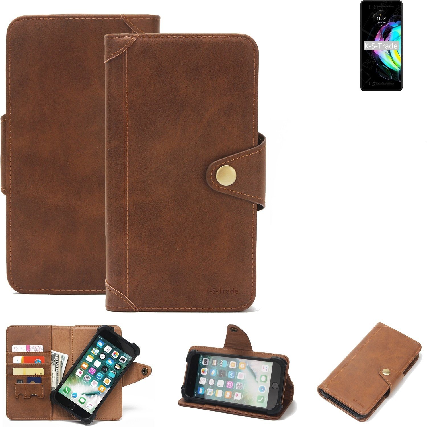 K-S-Trade Handyhülle für Motorola Edge 20, Handyhülle Schutz Hülle Walletcase Bookstyle Tasche Case