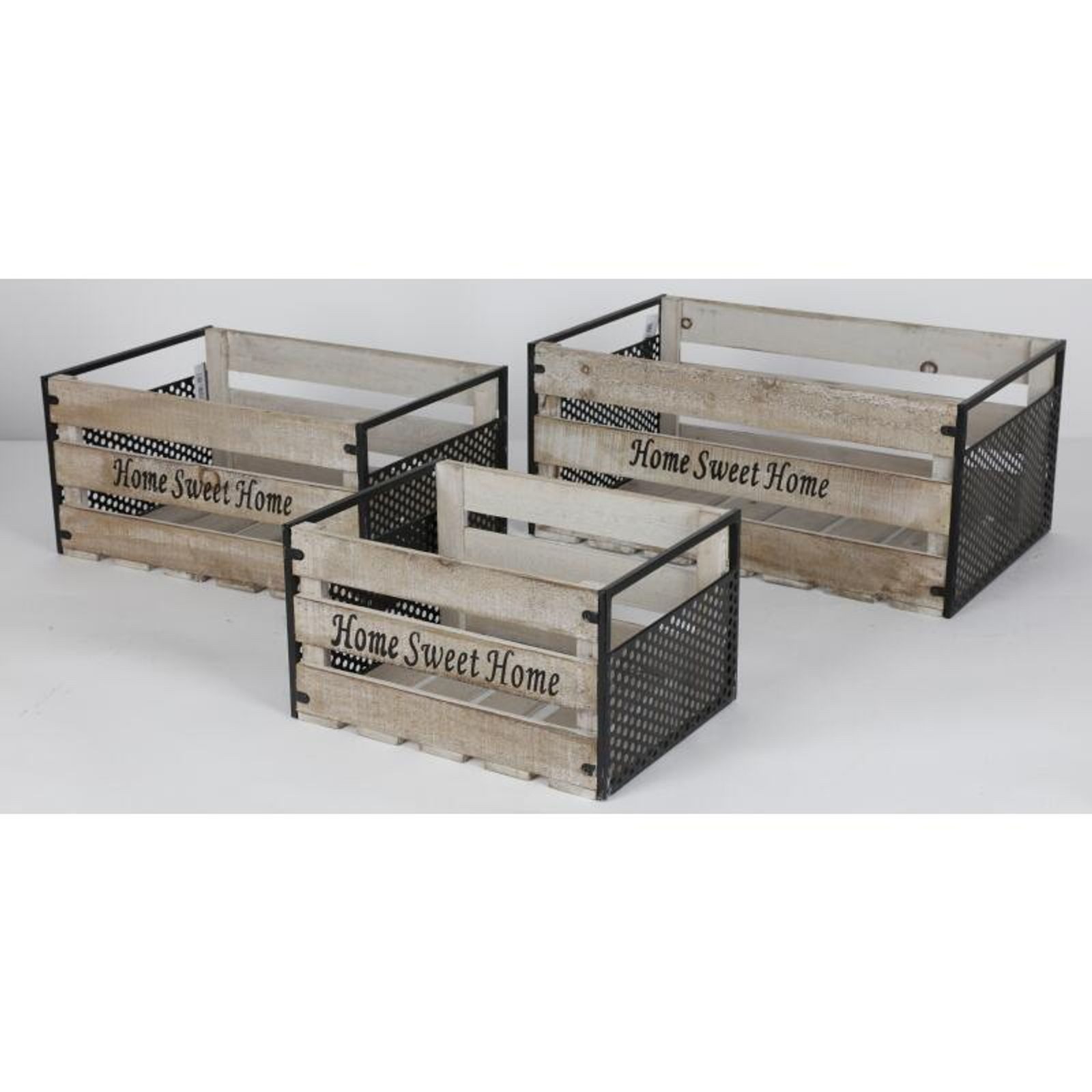 BURI Aufbewahrungsbox Holzboxen Set Home 3er Korb Körbe Aufbewahrung Dekoration Lagerungskis
