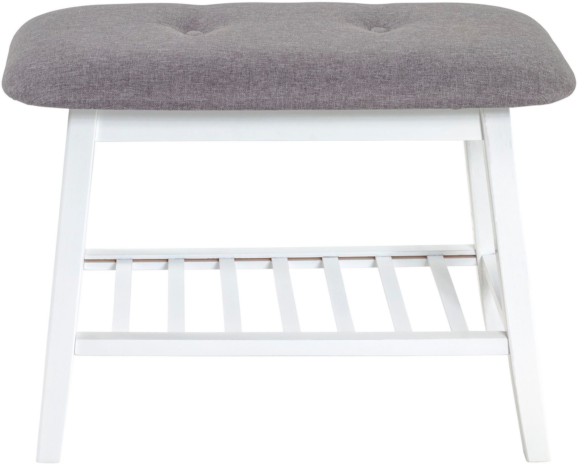 HAKU Schuhbank Flurbank, Garderobenbank, Sitzbank, rechteckig - aus Textil Grau - B/T/H 60/30/44 cm