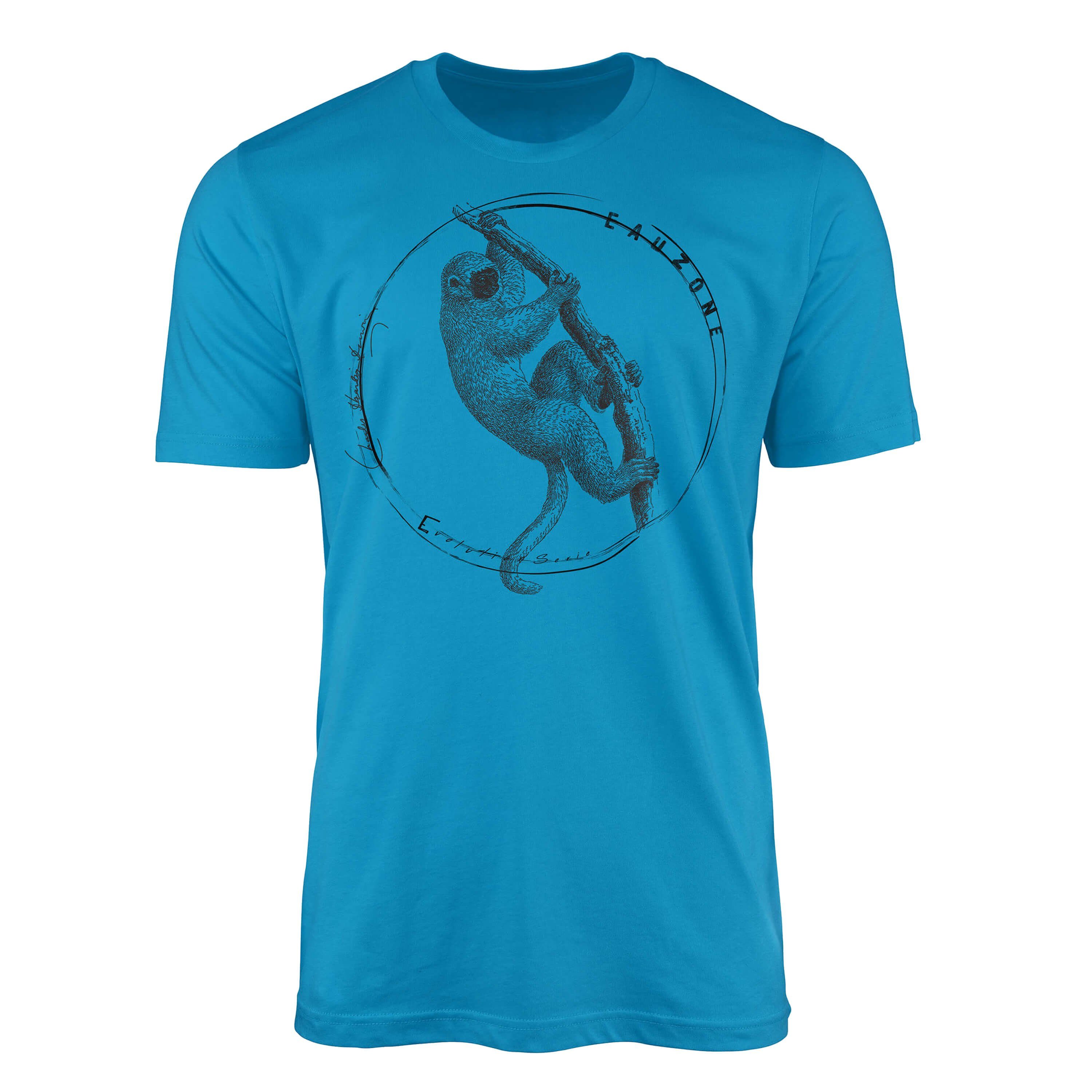 Sinus Art T-Shirt Evolution Herren T-Shirt Langschwanz Affe Atoll