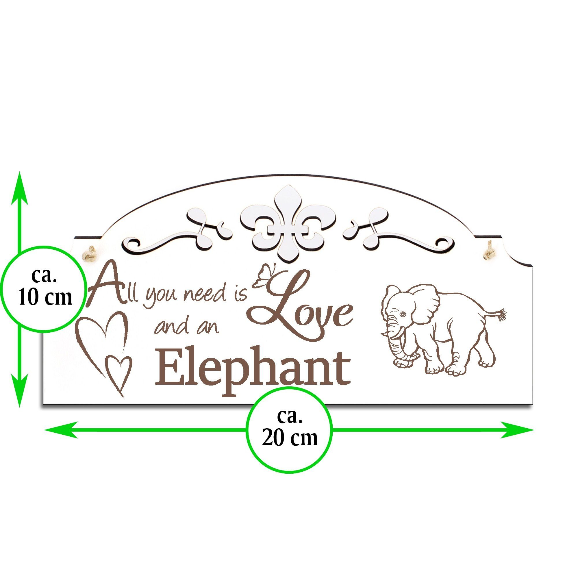 you need All 20x10cm Deko Elefant Love laufender Hängedekoration Dekolando is