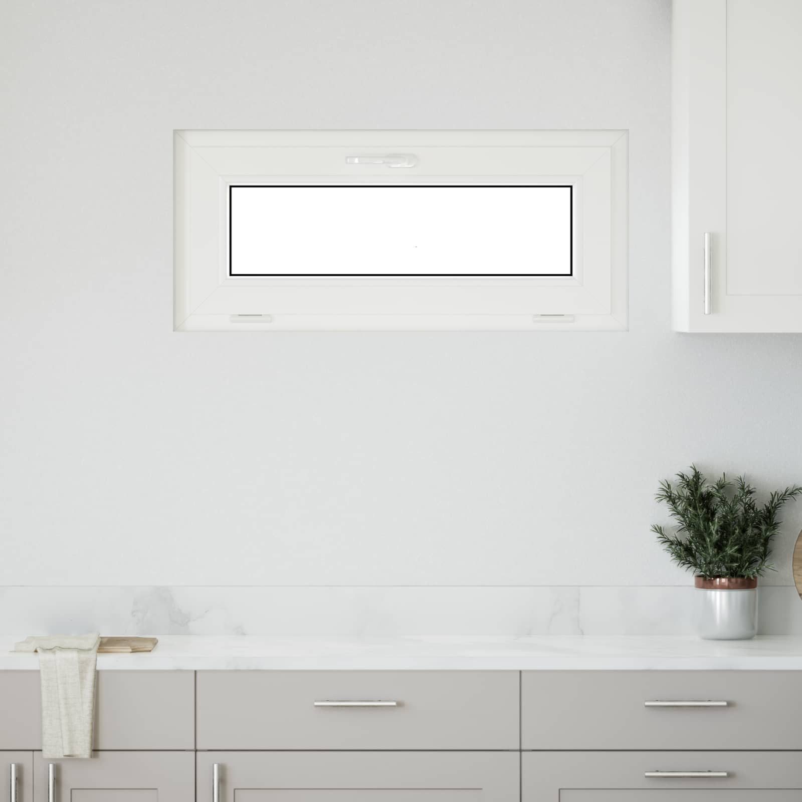 vidaXL Fenster Kellerfenster RISOR 90 x 40 cm PVC und Glas Anthrazit, (1 St)