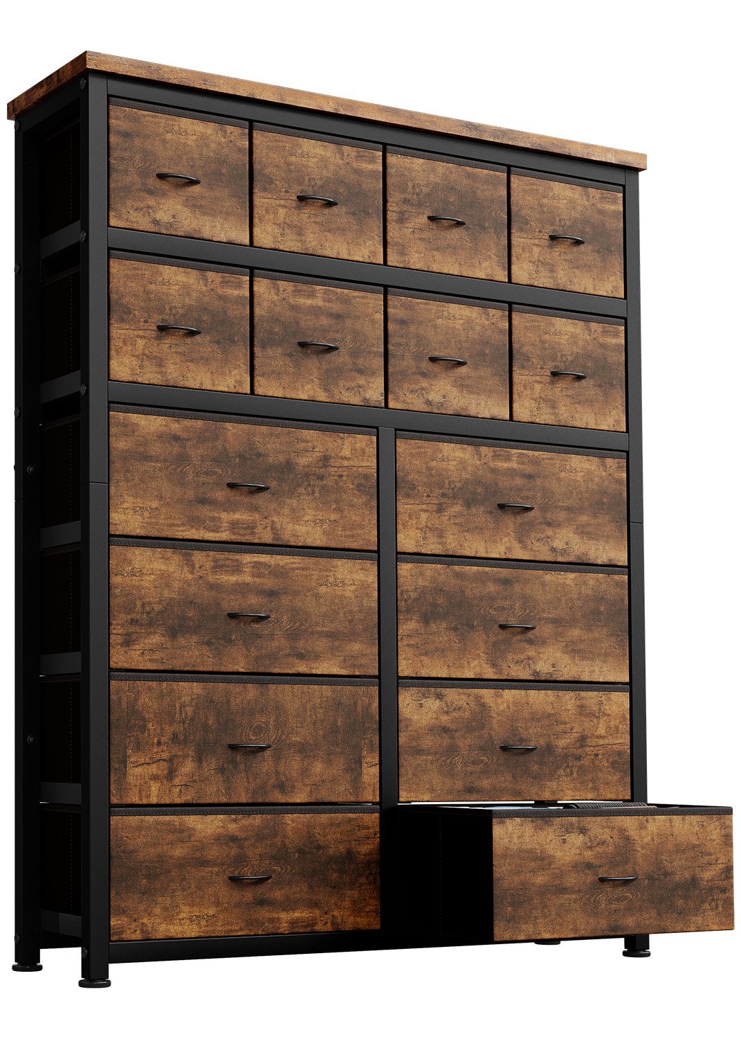 GarveeMore Kommode Kommode Schrank mit 16 Schubladen, für Kleidung, Schlafzimmer