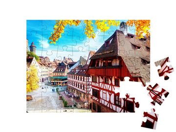 puzzleYOU Puzzle Altstadt von Nürnberg im Herbst, Deutschland, 48 Puzzleteile, puzzleYOU-Kollektionen Bayern, Franken, Nürnberg, Deutsche Städte