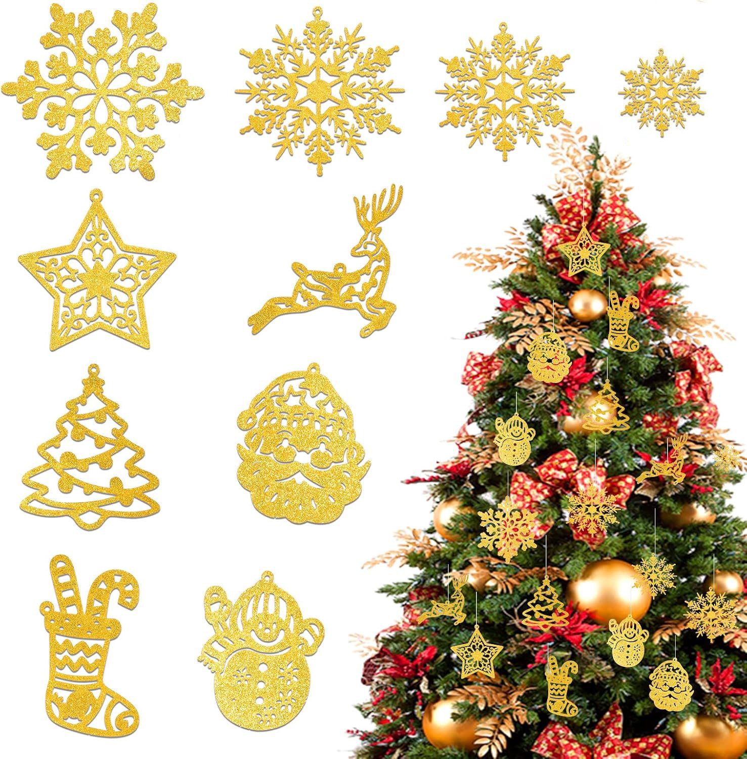 Christbaumschmuck Schneeflocken-Ornamente, Weihnachtsbaum Ornamente für den Winter