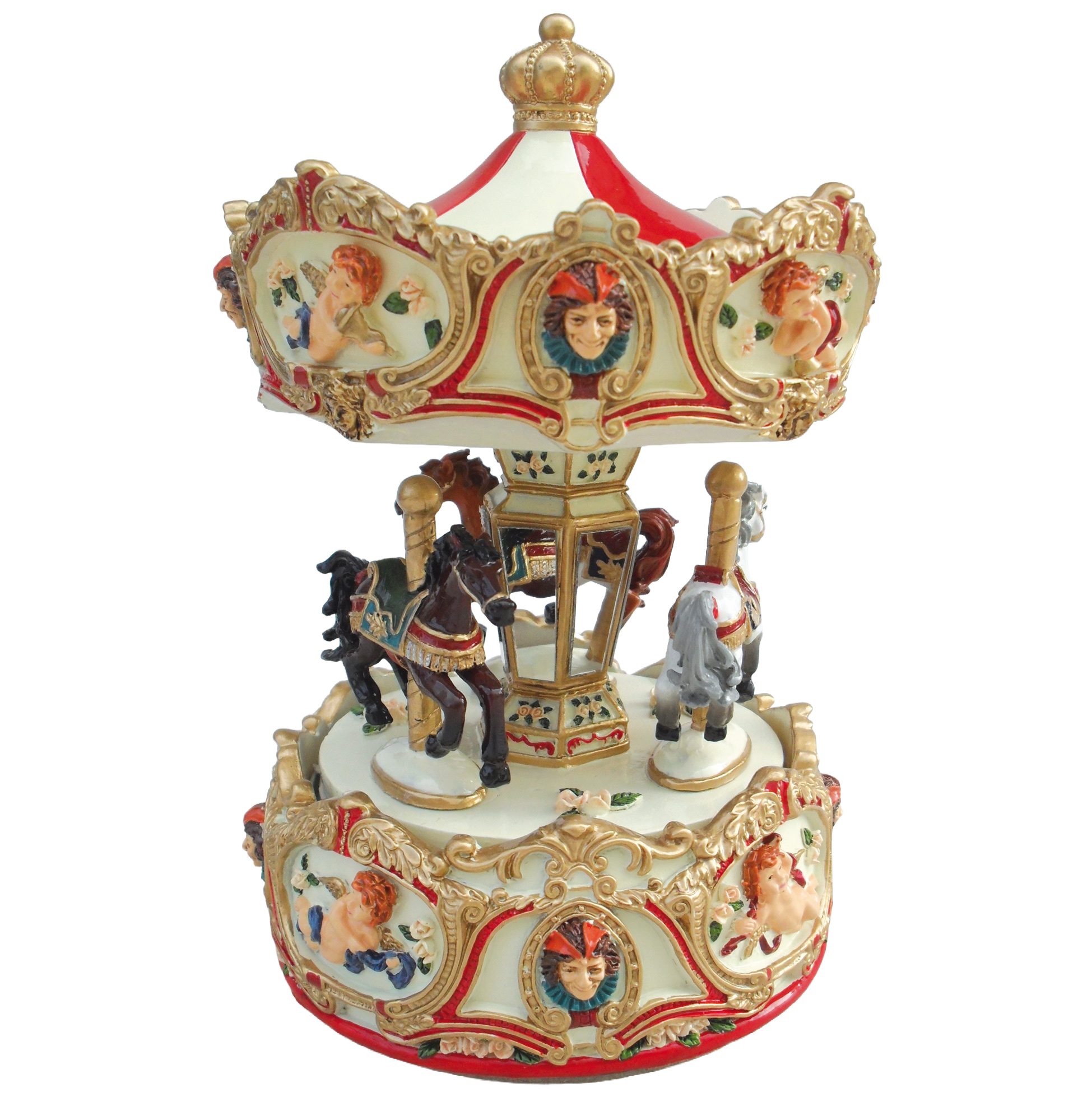 Spieluhr Karussell Engel rot