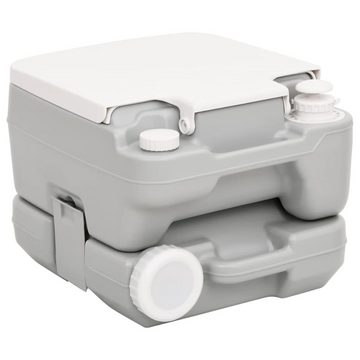 vidaXL Campingtoilette Camping-Toilette Tragbar Grau und Weiß 10 10 L HDPE