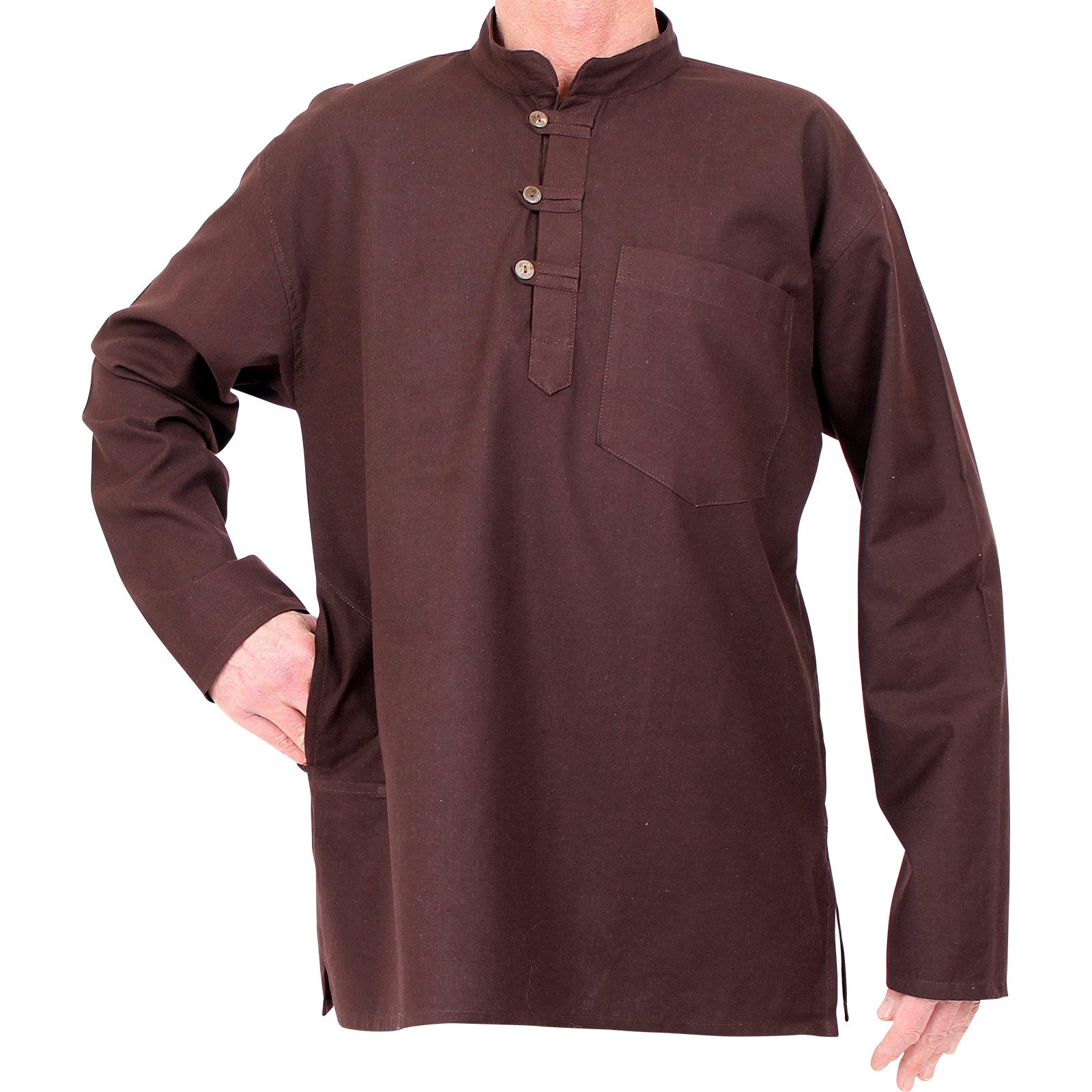 BUDDHA arts&more Langarmhemd Traditionelles Nepalhemd Kurta günstig online kaufen