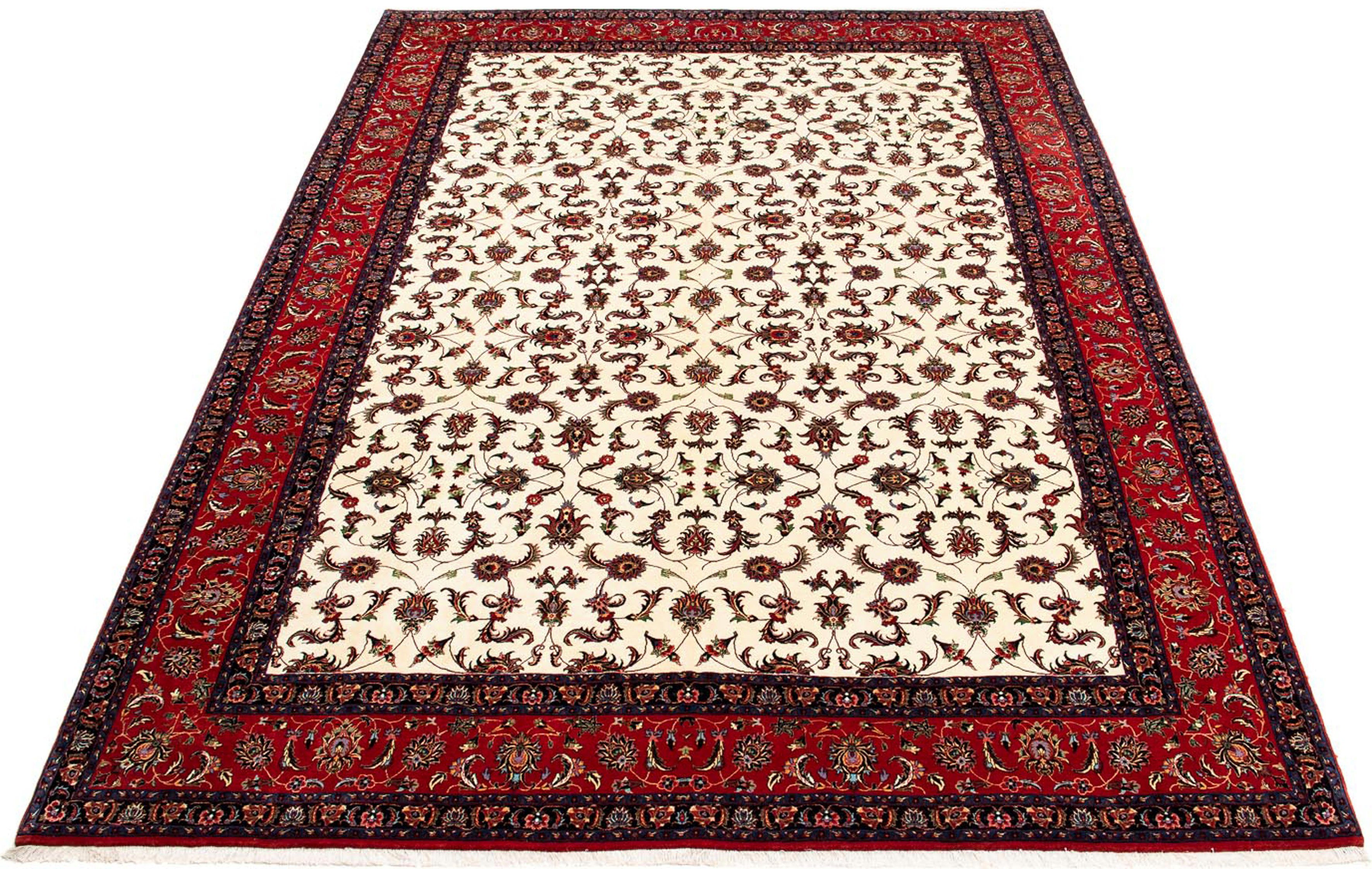 Orientteppich Perser - Bidjar - 388 x 299 cm - beige, morgenland, rechteckig, Höhe: 15 mm, Wohnzimmer, Handgeknüpft, Einzelstück mit Zertifikat