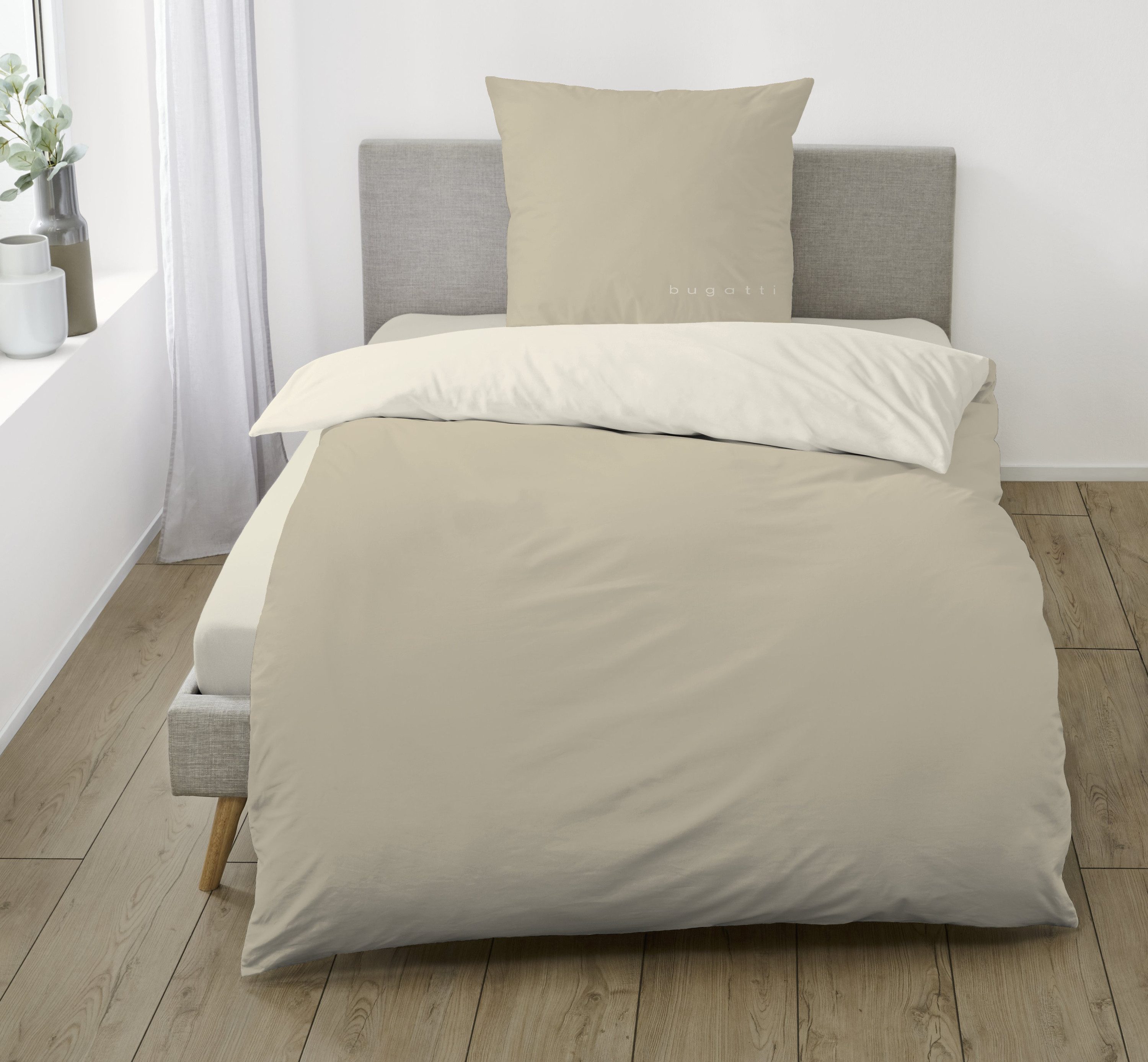 IBENA Bettwäsche IBENA Bettwäsche BUGATTI Flanell BL 155x220 cm braun Bettbezug