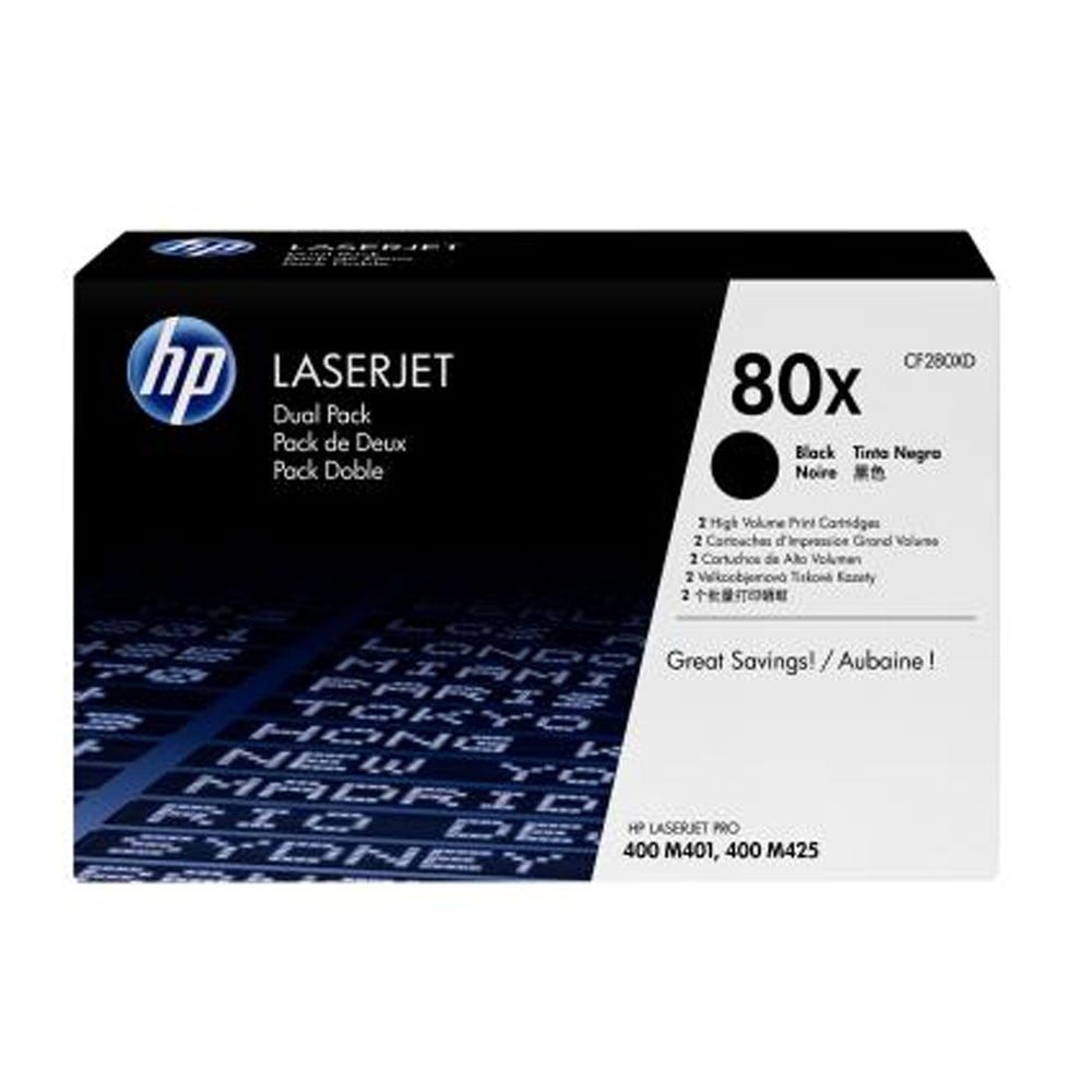 HP Tonerpatrone CF280XD No.80X Toner Doppelpack