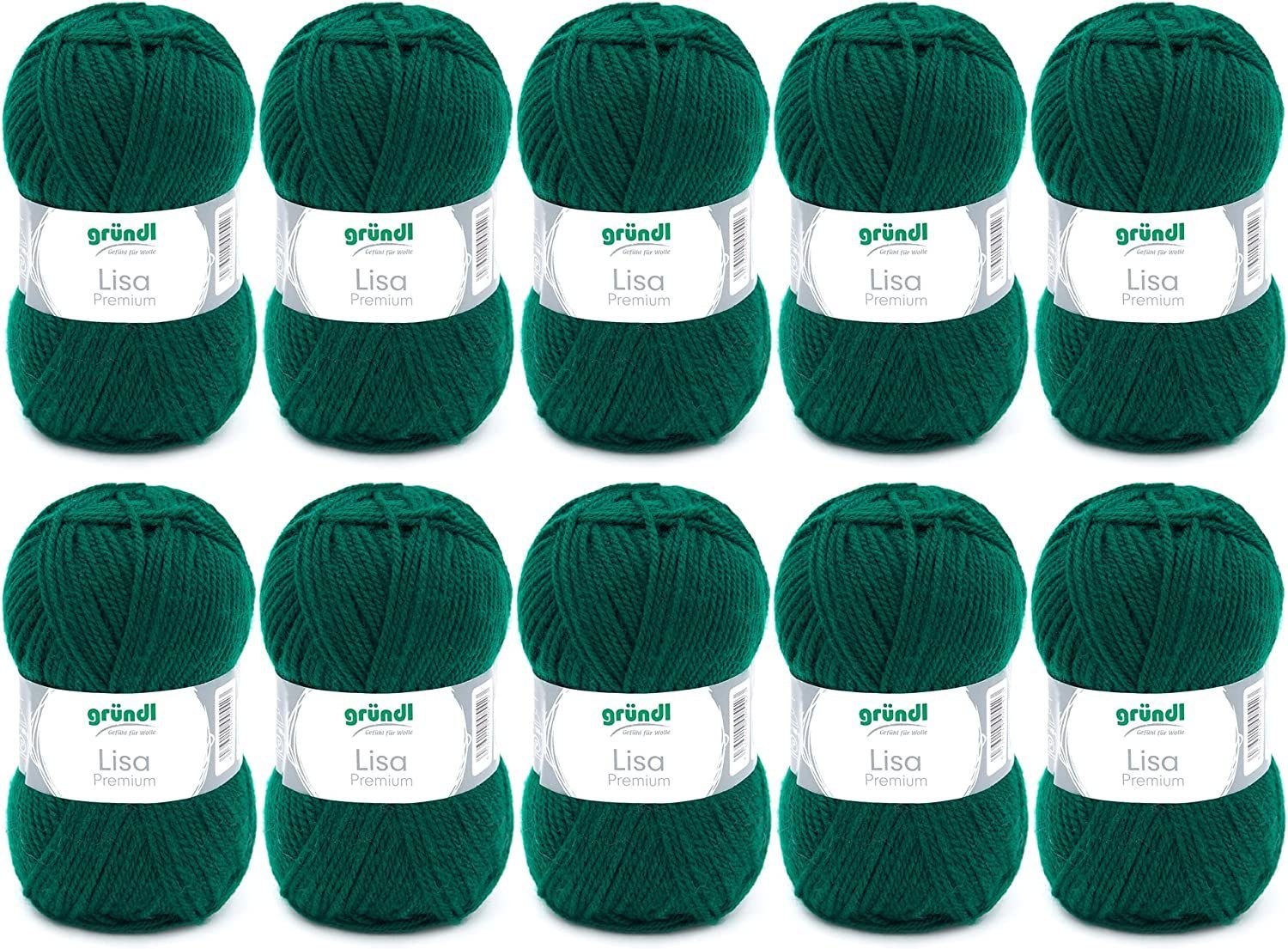 Gründl Wolle Lisa Premium Uni im 10x50g Wollpaket zum Handarbeiten Häkelwolle, ( kaufen