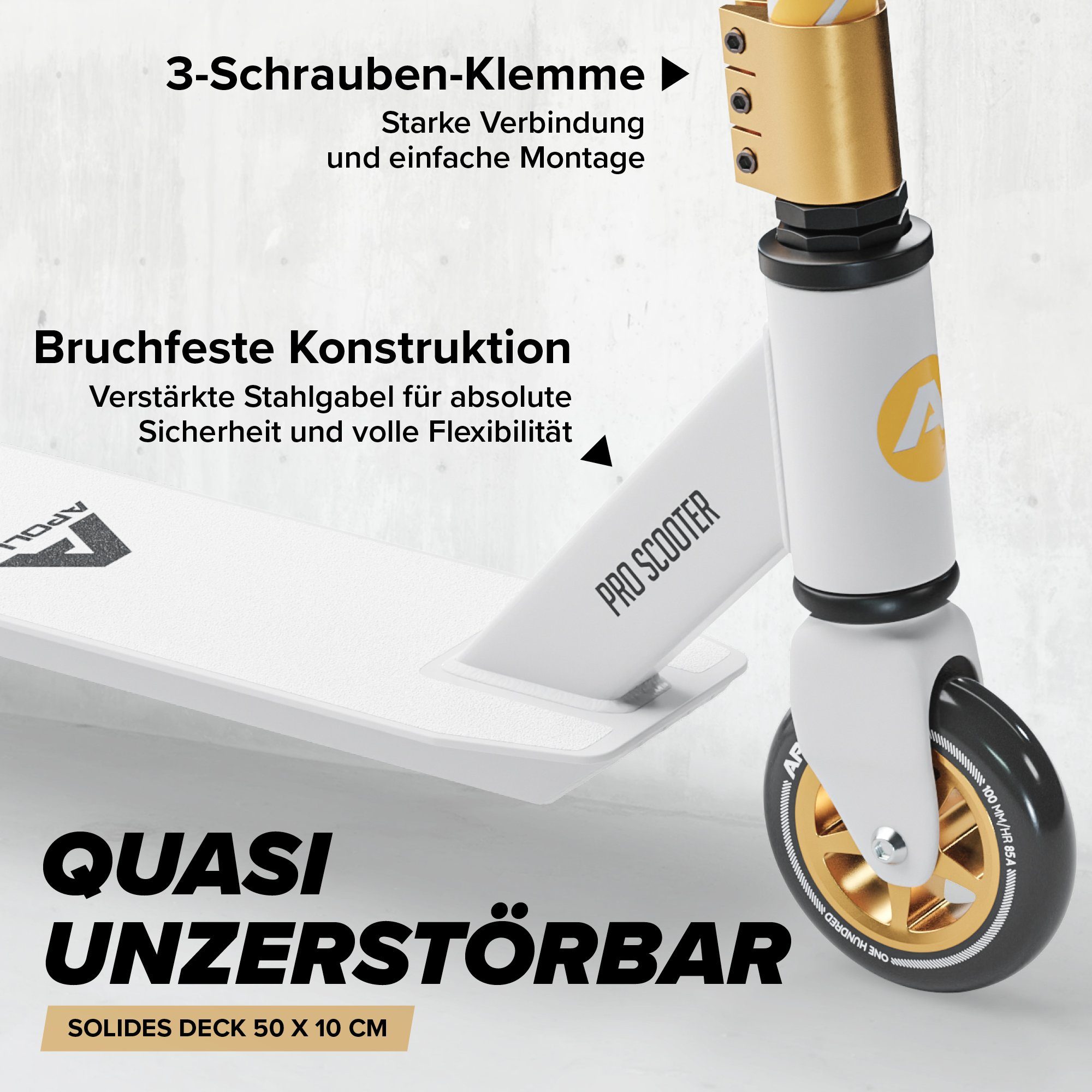 Apollo Stuntscooter Kinder Freestyle Kickscooter Genius Pro, Kinderroller Trick Roller Kinder und Erwachsene – Bild 4 von 5