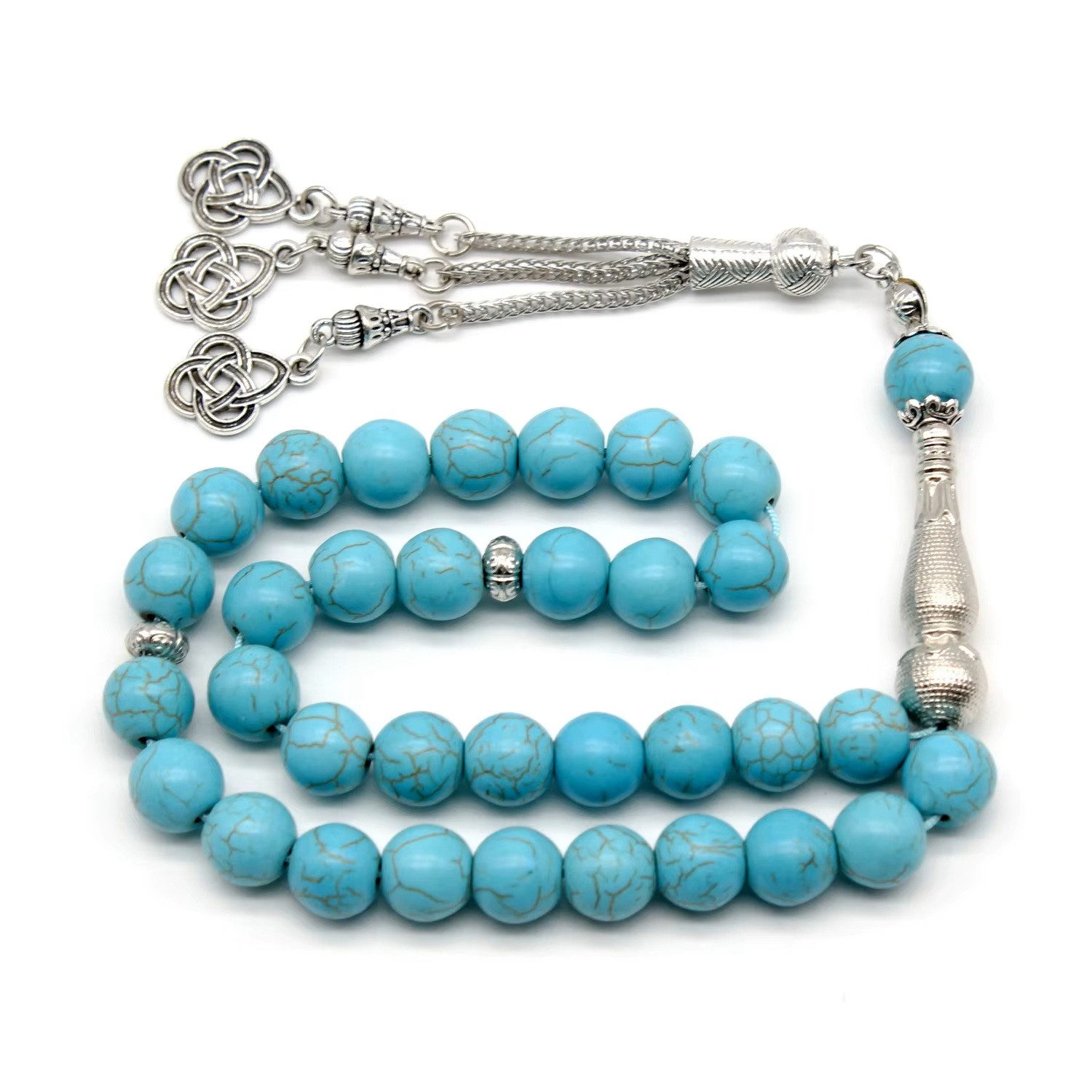 Perlenkette 33tlg 33 Perlen Gebetskette Tesbih Tasbih 10mm Imitation Perlen Kette