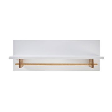 Lomadox Garderoben-Set CERVERA-05, (Spar-Set, 0-St), weiß matt lackiert mit Asteiche massiv geölt 202/196/40 cm