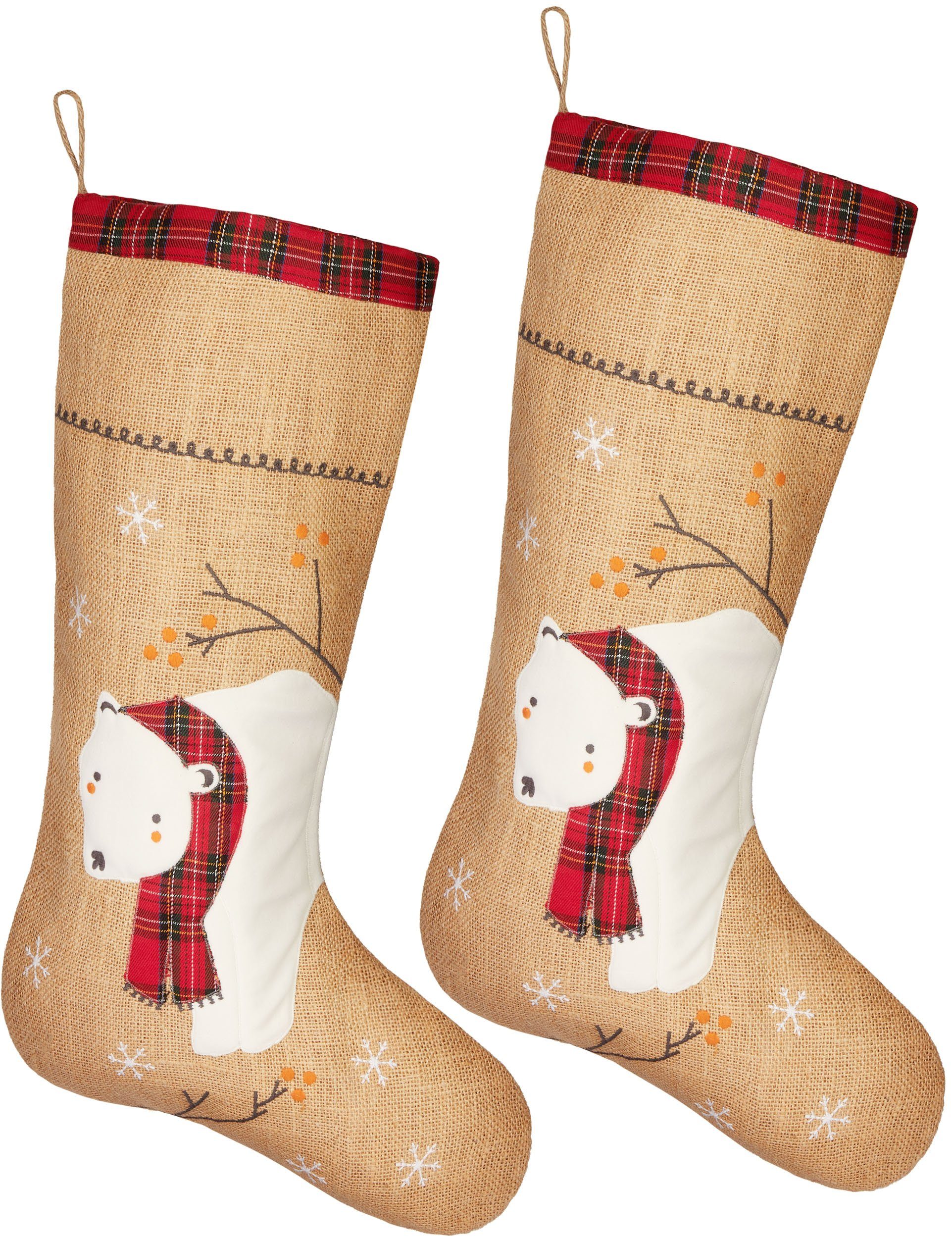 BRUBAKER Nikolausstiefel Weihnachtsstrumpf zum Befüllen und günstig online kaufen