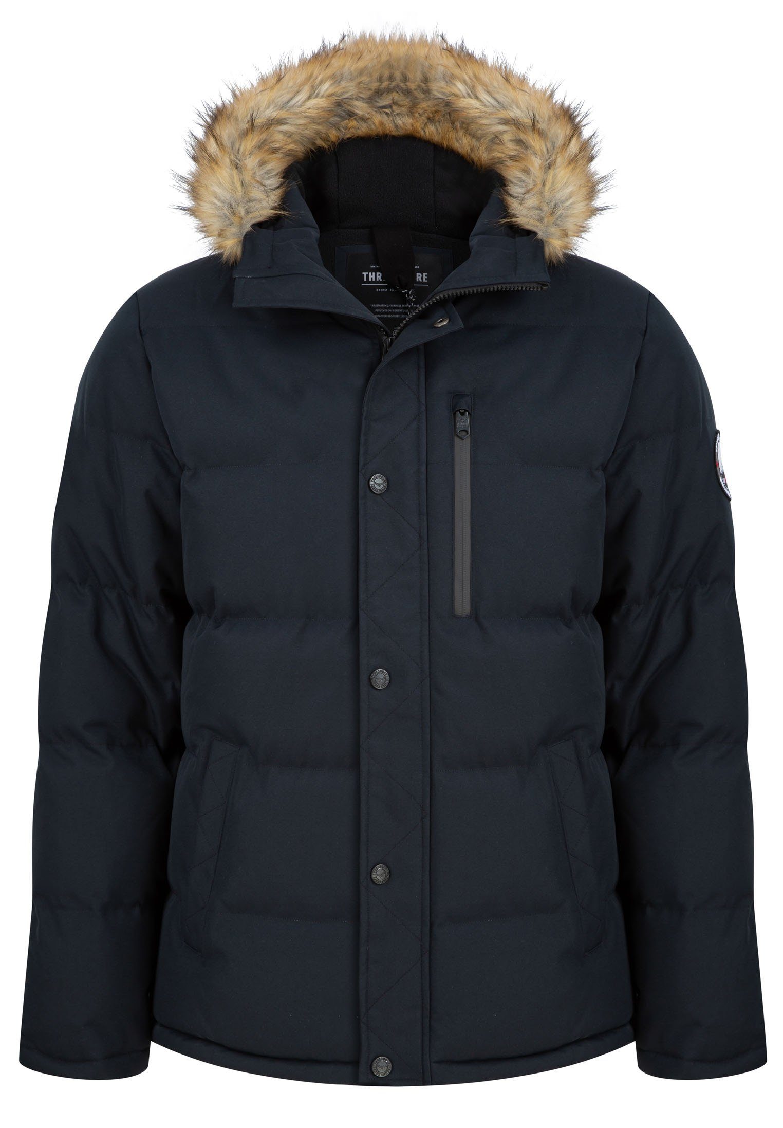 Jacket zertifiziert Padded THB Blau Winterjacke Recycled (GRS) Global Arnwood Standard Threadbare