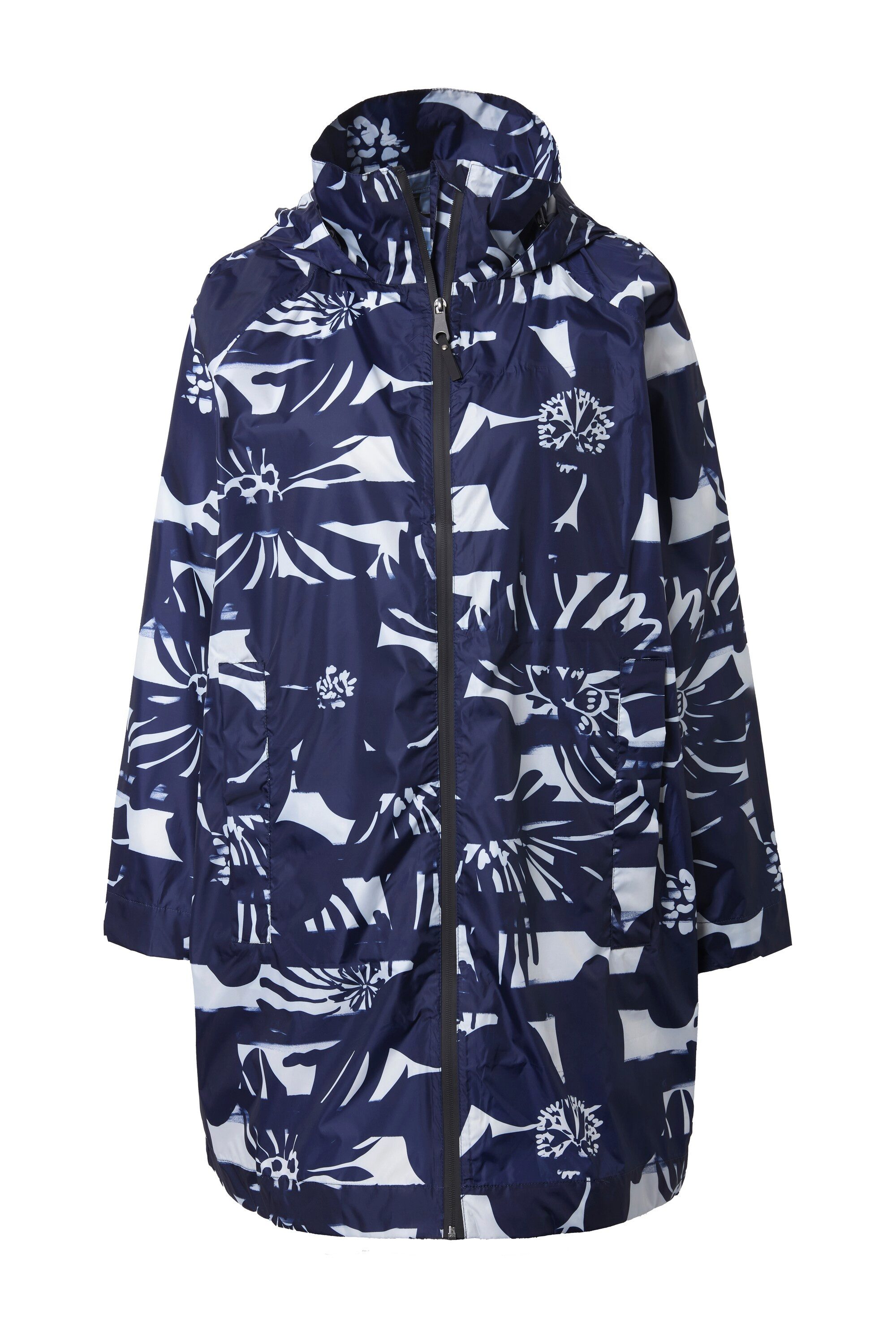 Ulla Popken Funktionsjacke HYPRAR Regenjacke Streifen wasserdicht Kapuze