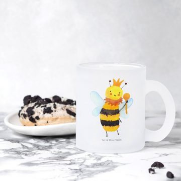 Mr. & Mrs. Panda Teeglas Biene König - Transparent - Geschenk, Teebecher, Tasse, Teeglas, Tass, Premium Glas, Außerordentliches Design