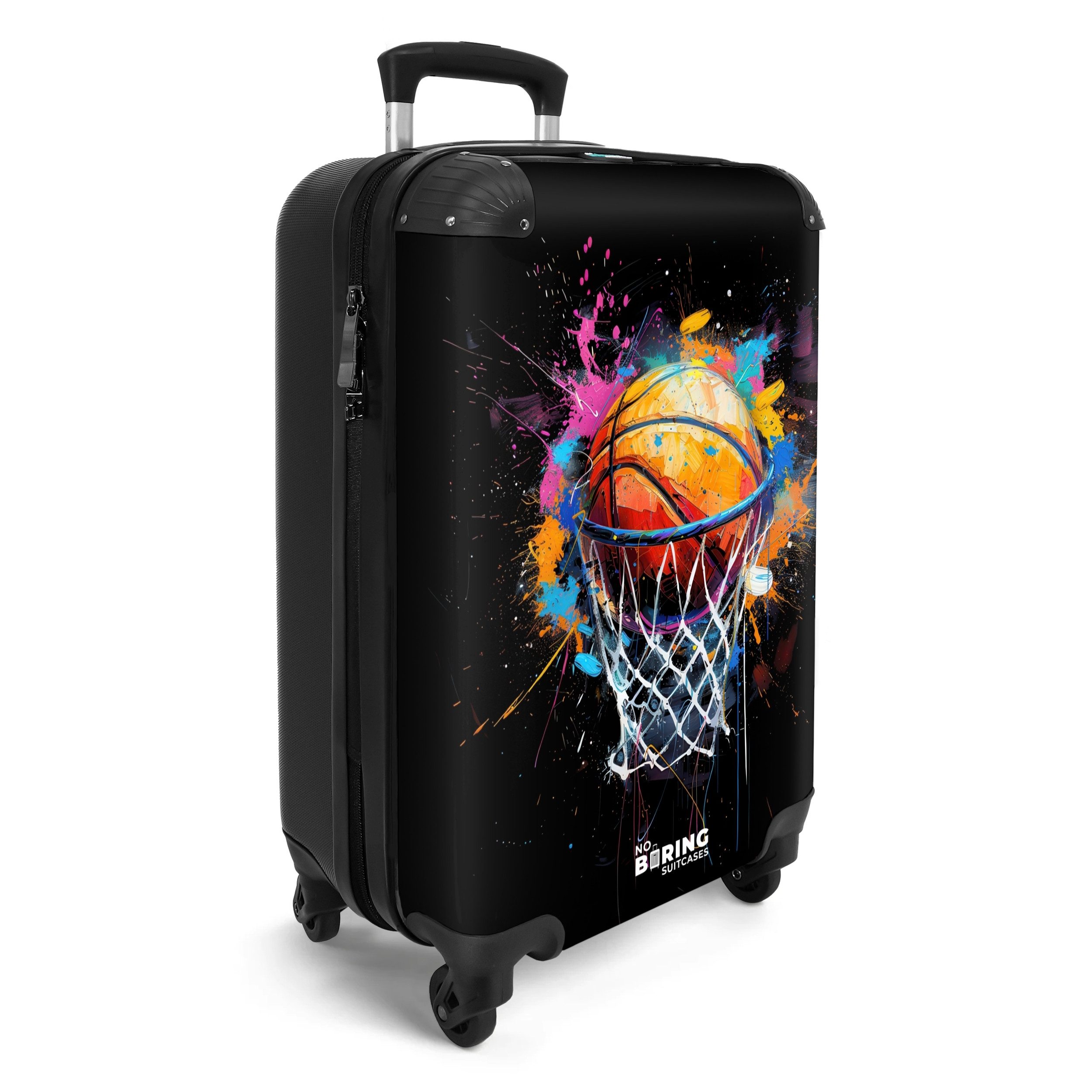 NoBoringSuitcases.com© Hartschalen-Trolley Basketball mit Graffiti 55x35x20 günstig online kaufen