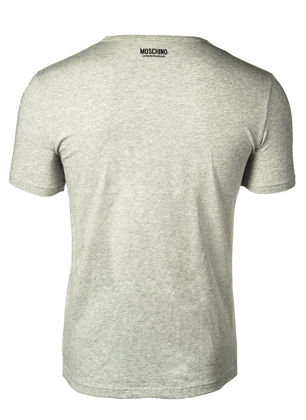 Rundhals Weiß/Grau Pack 2er T-Shirt T-Shirt Crew Neck, - Moschino Herren