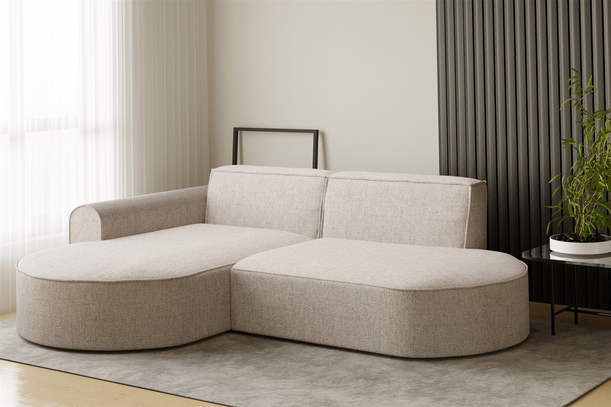 Ecksofa Ecksofa Designersofa BONDY in Stoff mit Ottomane