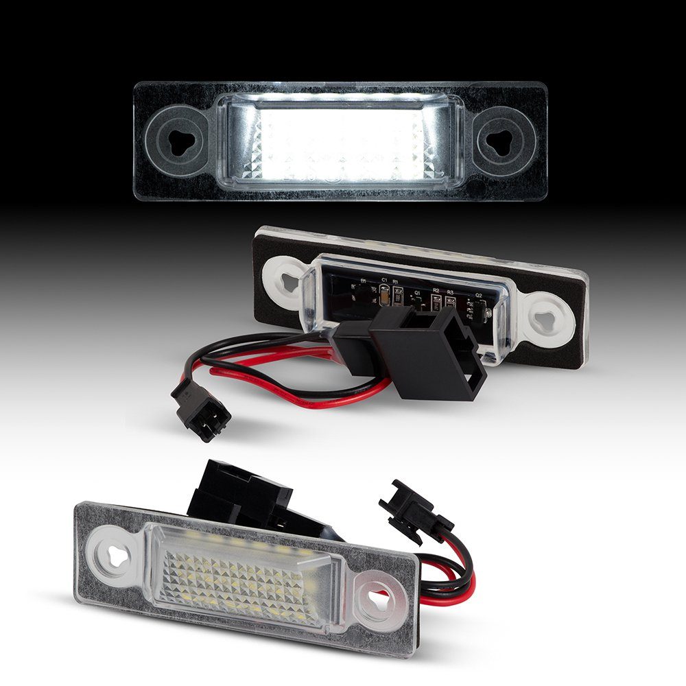 LLCTOOLS KFZ-Ersatzleuchte LED Kennzeichenbeleuchtung Auto, E-geprüft mit geringem Verbrauch, Plug and Play, 2 St., kaltweiß, 6000k, 18 SMD, Kennzeichenleuchte für Seat Alhambra 7V - CAN-Bus