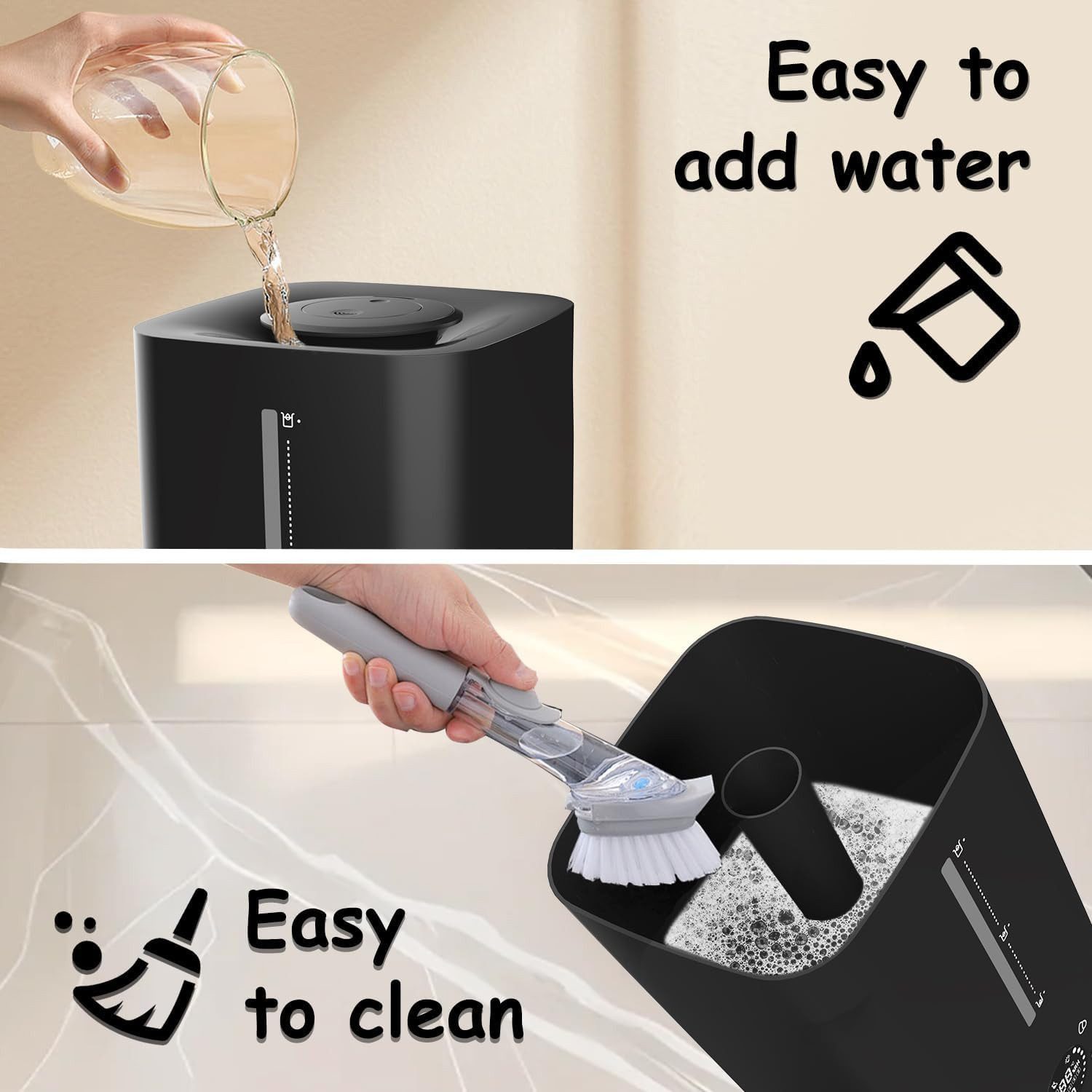 ibettertec Luftbefeuchter Aroma Diffuser Ruhig 30dB Luftbefeuchter, 6 l Wassertank, SleepTimer-Funktion, mit Fernbedienung, automatische Abschaltung