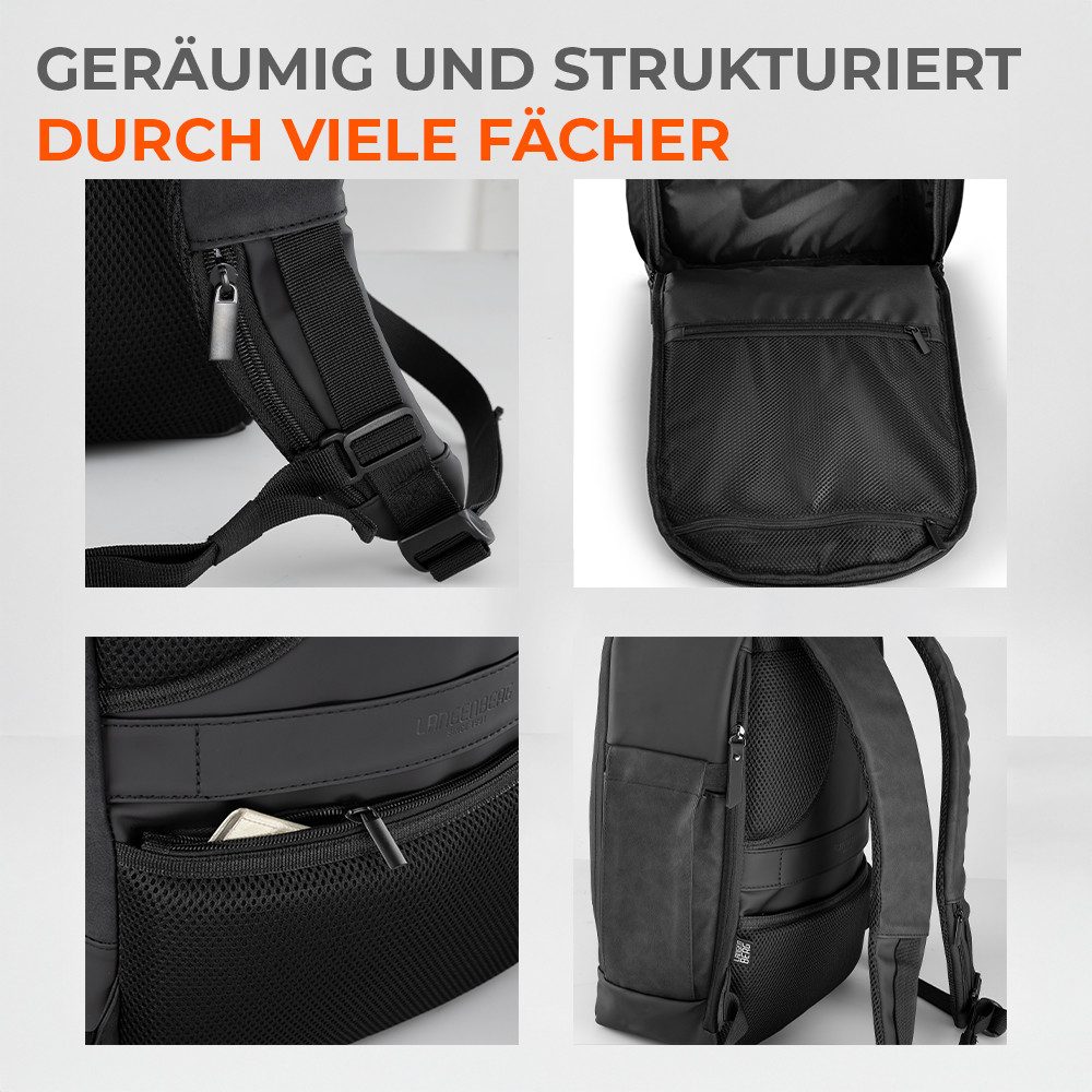 Langenberg Rucksack LANGENBERG Rucksack Herren & Damen [18 Liter] Stylischer Tagerucksack