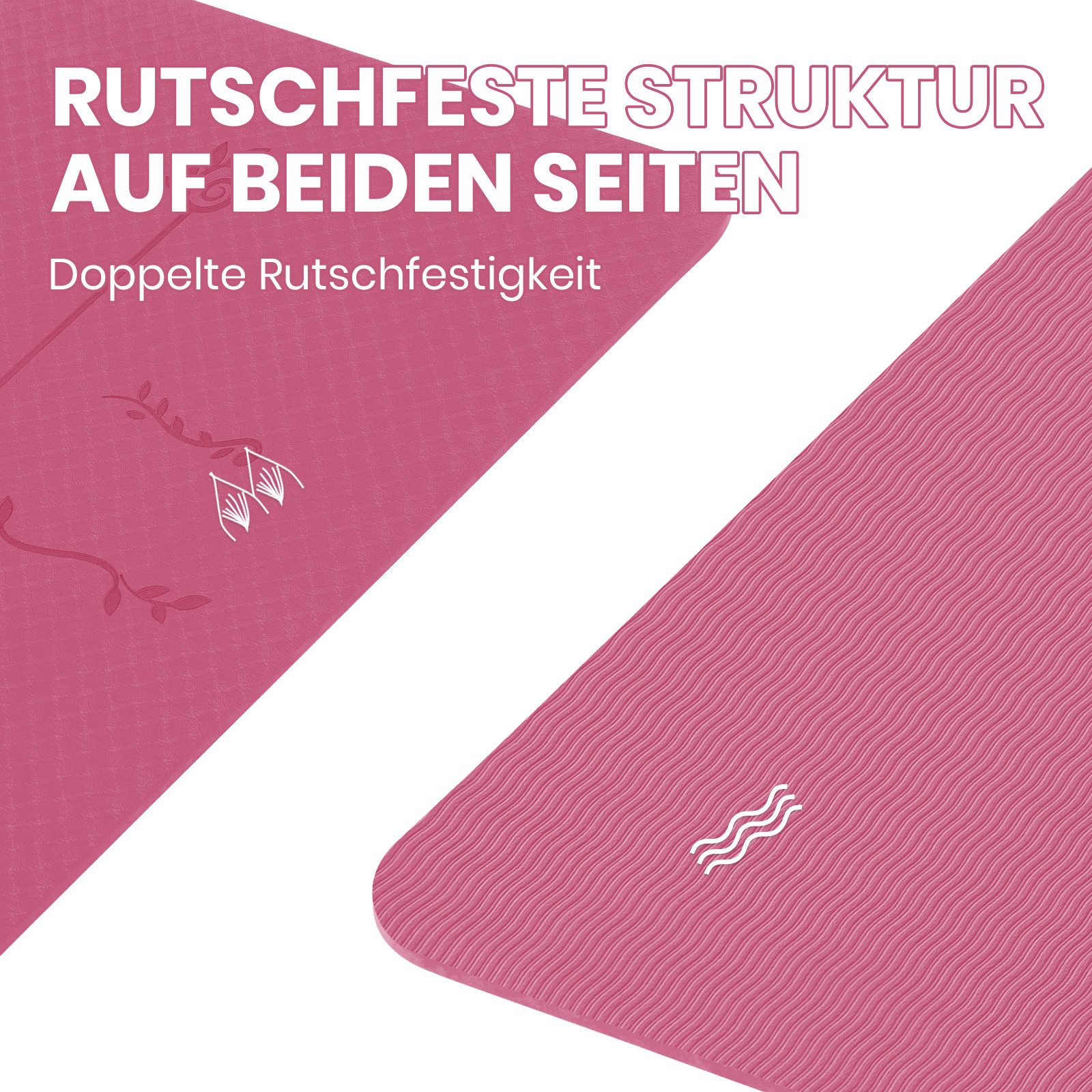 Good Nite Yogamatte TPE Yogamatte – Rutschfest, 6mm, 183x61cm, Fitnessmatte (1-St), 183 x 61 x 0,6 cm (L x B x H)