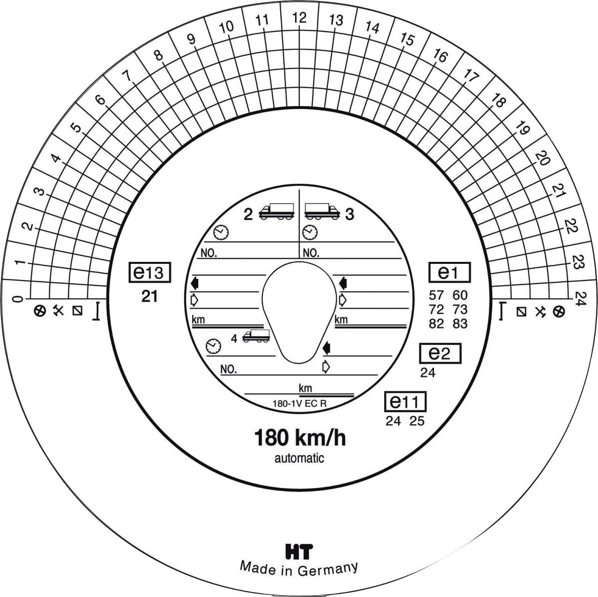 RNK Verlag Formularblock Tachoscheibe Automatic 180 km/h VE=100 Durchmesser: 12cm