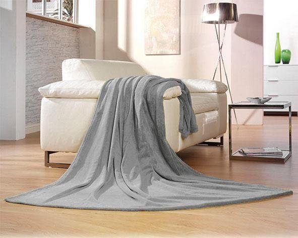 Wohndecke Memphis, Gözze, in tollen Unifarben, Kuscheldecke