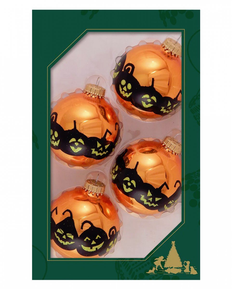 Horror-Shop Dekofigur Jack O'Lanterns Halloween Glas Weihnachtskugeln Ø6